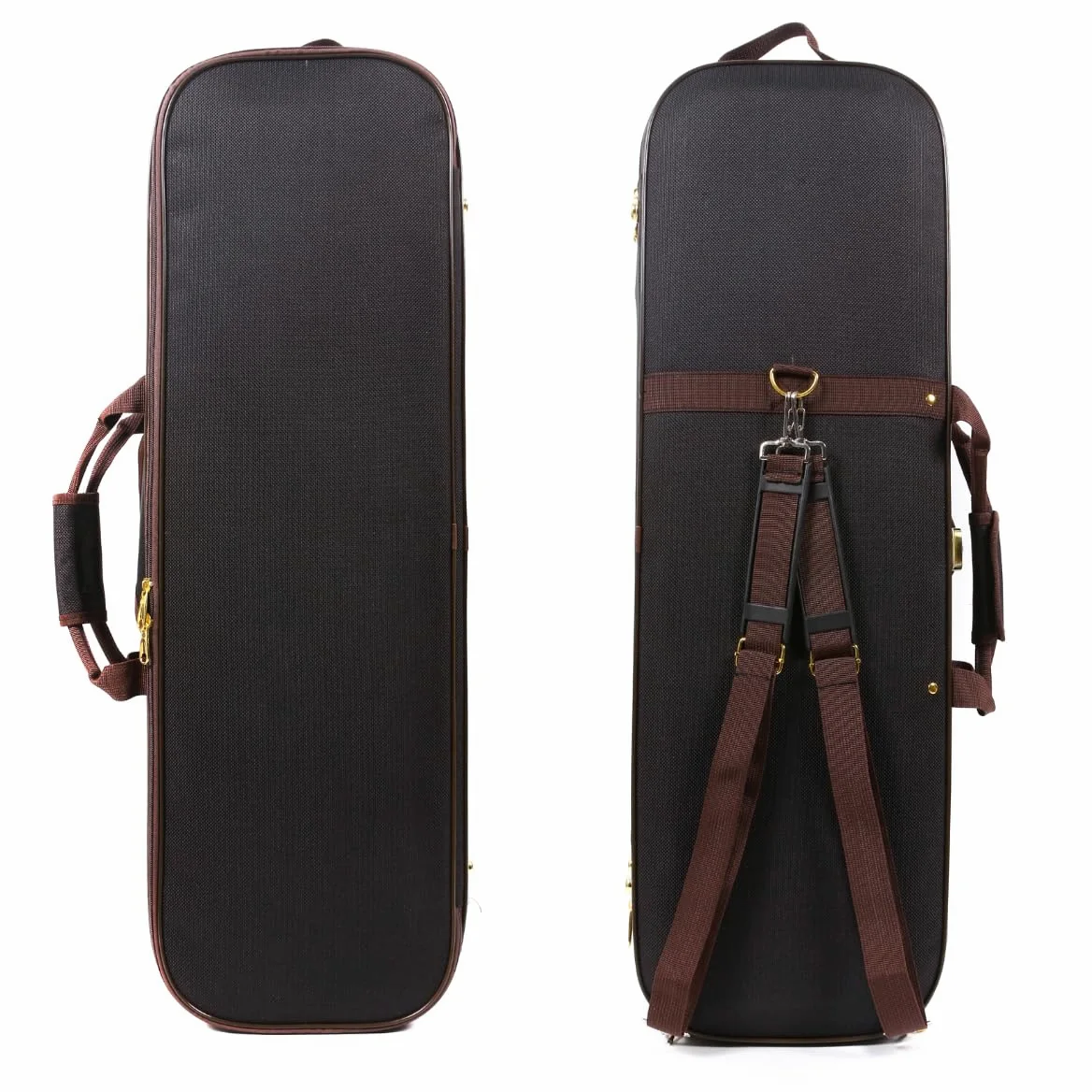 Caja de violín de Lona 4/4 tamaño Completo de Madera Rectangular con Correas duraderas 2 Soporte para Arco Bolsa de violín de Viaje