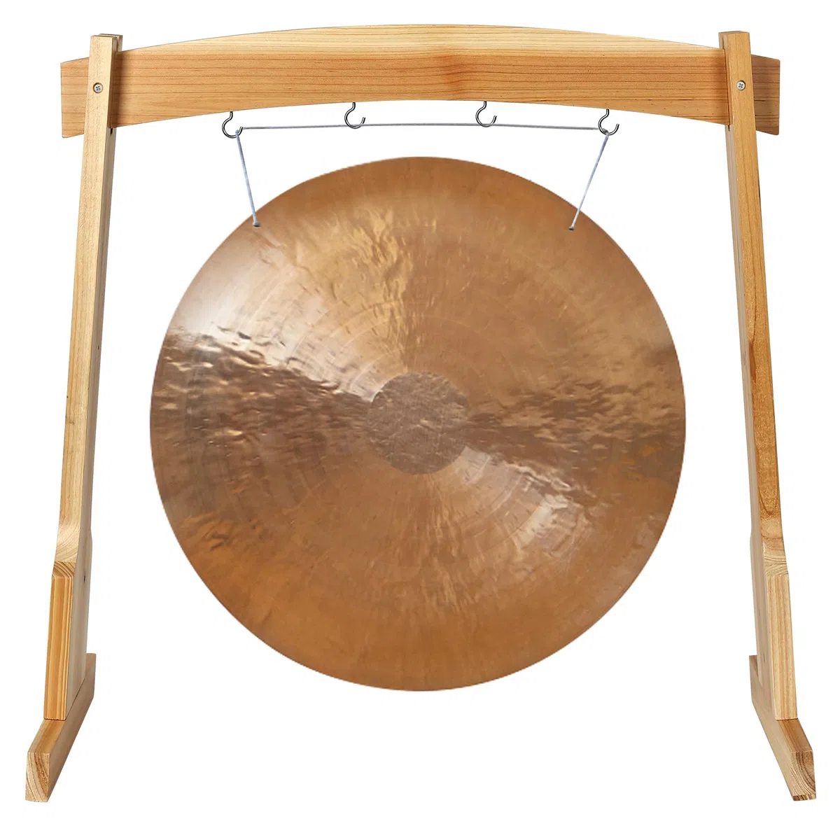 Soportes para gong de 14 pulgadas, soporte de madera para campanillas de viento con base para 1 gong o 4 campanillas, soporte multiusos ligero y portátil, fácil montaje para curación de