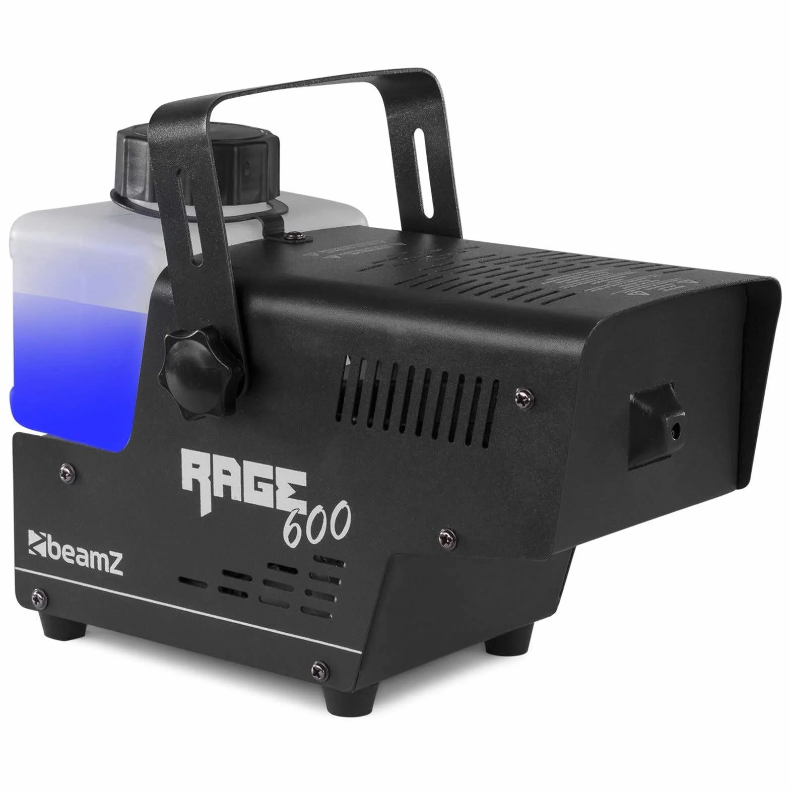 Beamz RAGE600 Máquina de Humo con 5 Litros de Líquido de Humo, 600 Watt, Fogger, Máquina de Niebla, Doble Control Remoto (con y sin cable), Tanque de 0.5 Litros, Disco Fiesta DJs