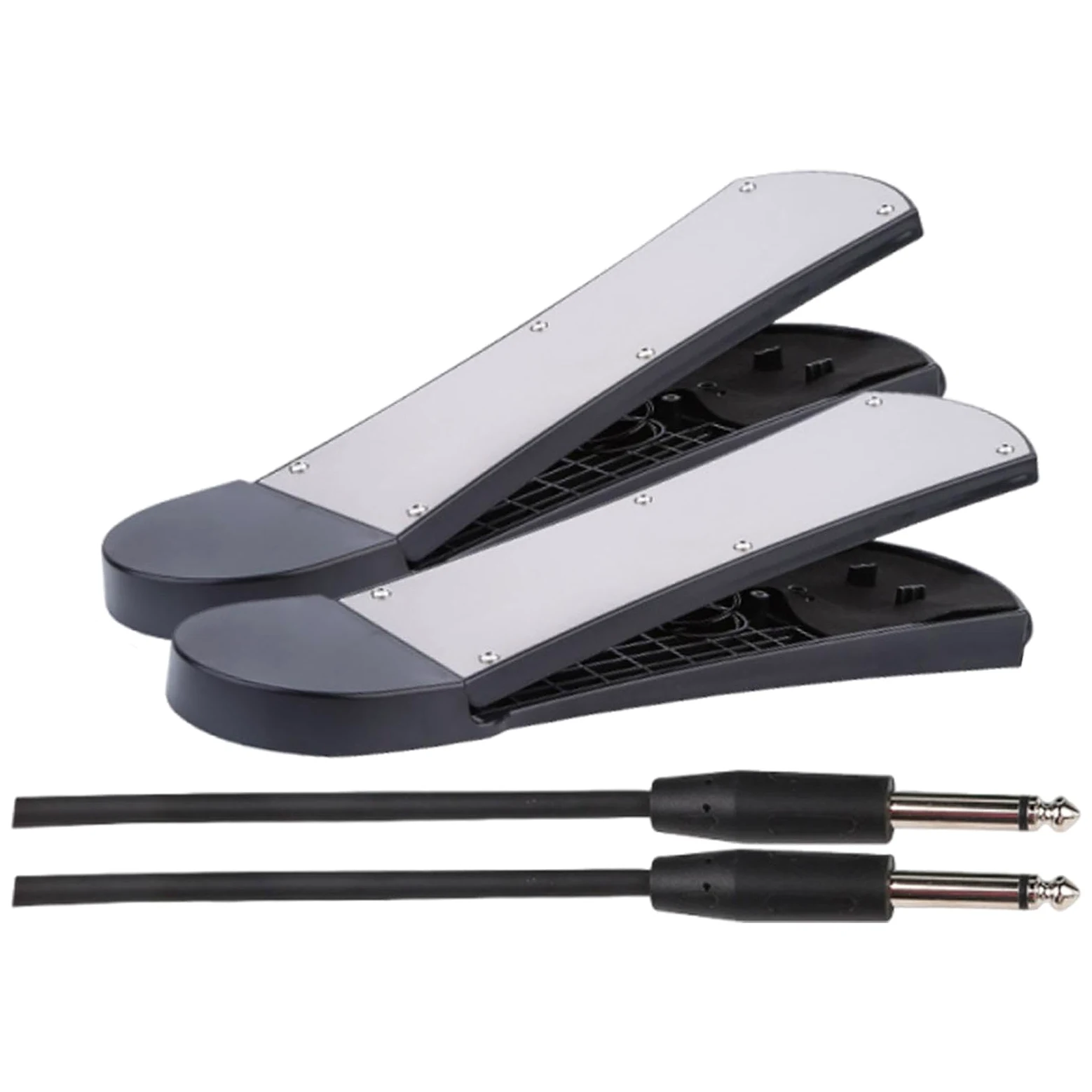 Pedal de Batería Universal Pedal de Pie para Batería Electrónica Accesorio Roll Up Pad de Bombo Material Metálico Alta Sensibilidad Compatible con Ent, 2 Piezas