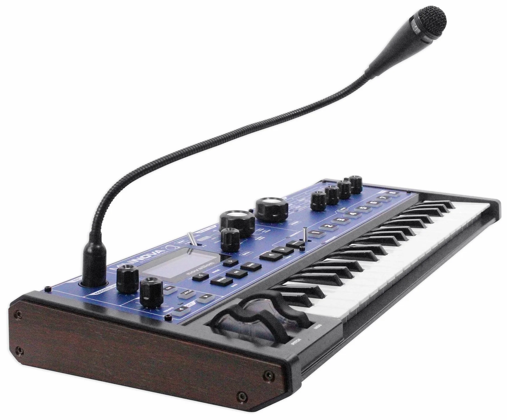 Novation Sintetizador compacto de modelado analógico MiniNova con 37 miniteclas de Novation. Potente, compacto y fuerte, con vocoder de corrección del tono, 256 sonidos incluidos y 5 efectos por capa de voz
