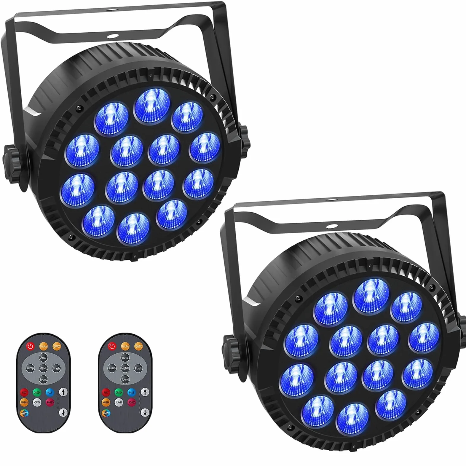 HOLDLAMP 2PCS 84W RGBW LED Par Focos, Luz de Escenario con Modo de Activación de Sonido y Control Remoto, DMX 4/8CH Luces Discoteca para DJ Fiesta Cumpleaños Bar Club