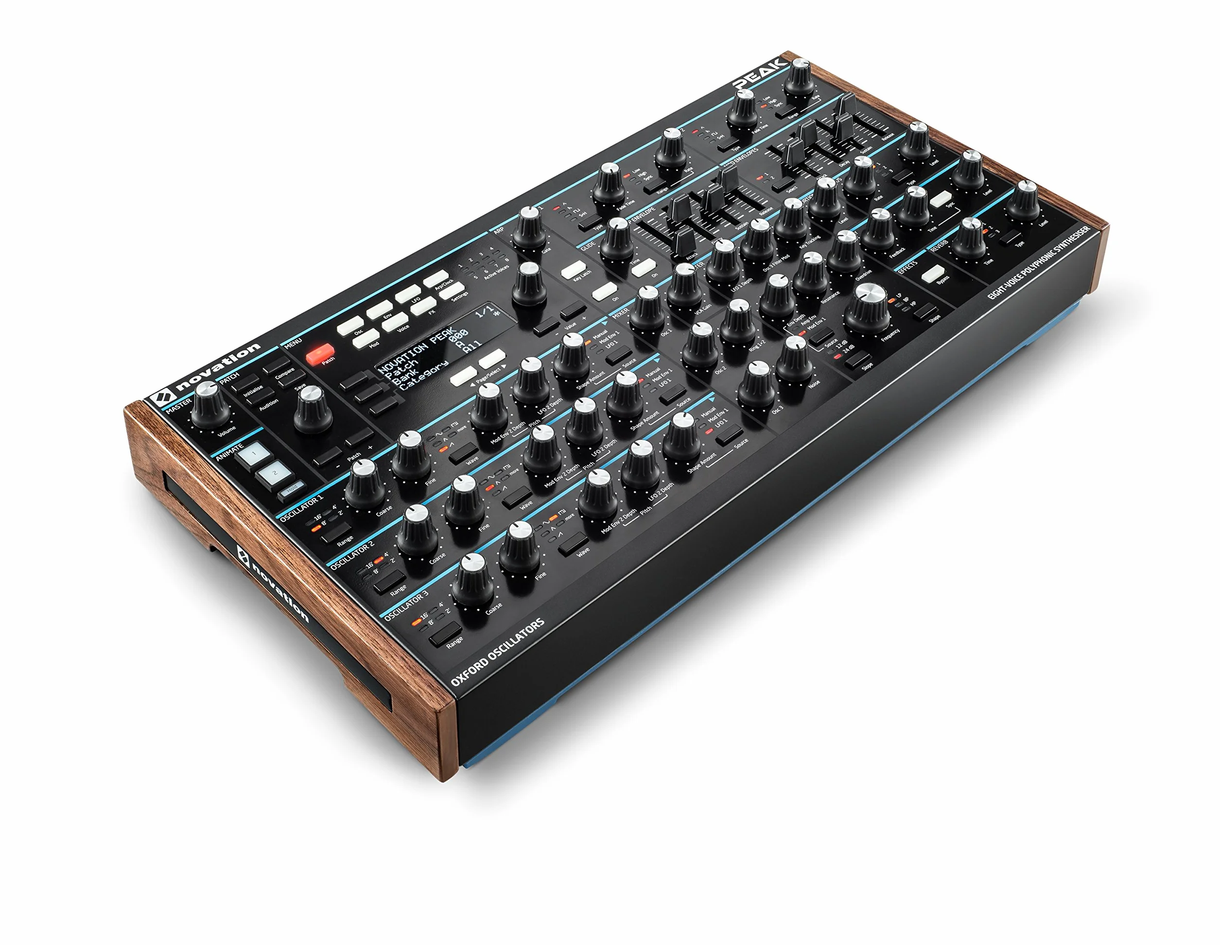 Novation Peak Sintetizador de escritorio polifónico de ocho voces.