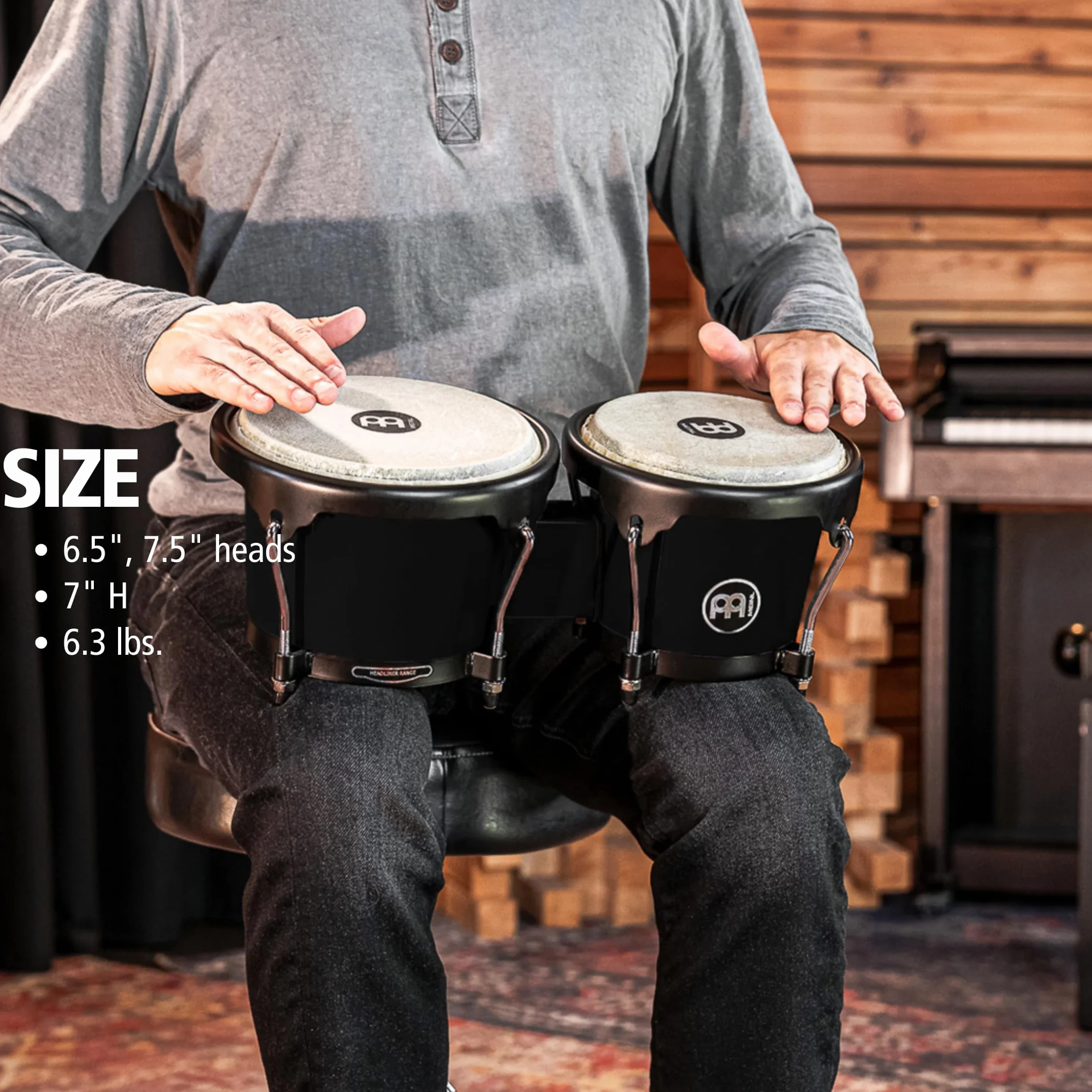 Meinl HB50BK - Bongos, Negro