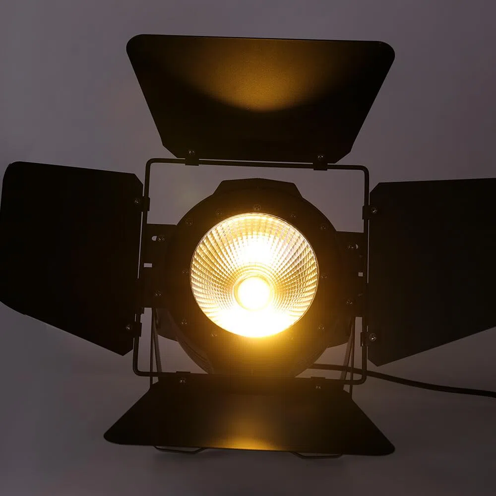 200 W COB LED luz de escenario, par de luces LED para escenarios, luz de escenario, luz blanca fría, DMX512 | 6 CH | 3200 K/6500 K, COB exterior, luz para fiestas, bodas, iglesia, drama