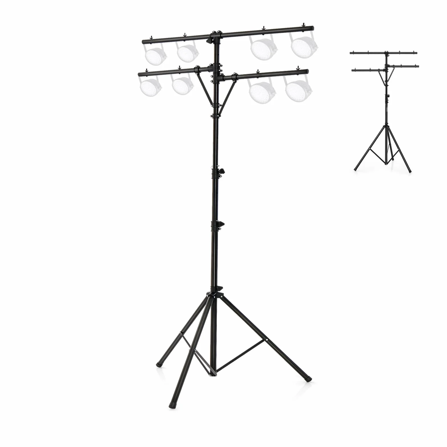 SOARS - Trípode de luz para DJ, altura ajustable de 186 a 351 cm, soporte de iluminación de metal con 8 puntos de fijación, carga máxima de 45 kg, patas estables, para concierto, noche, bar