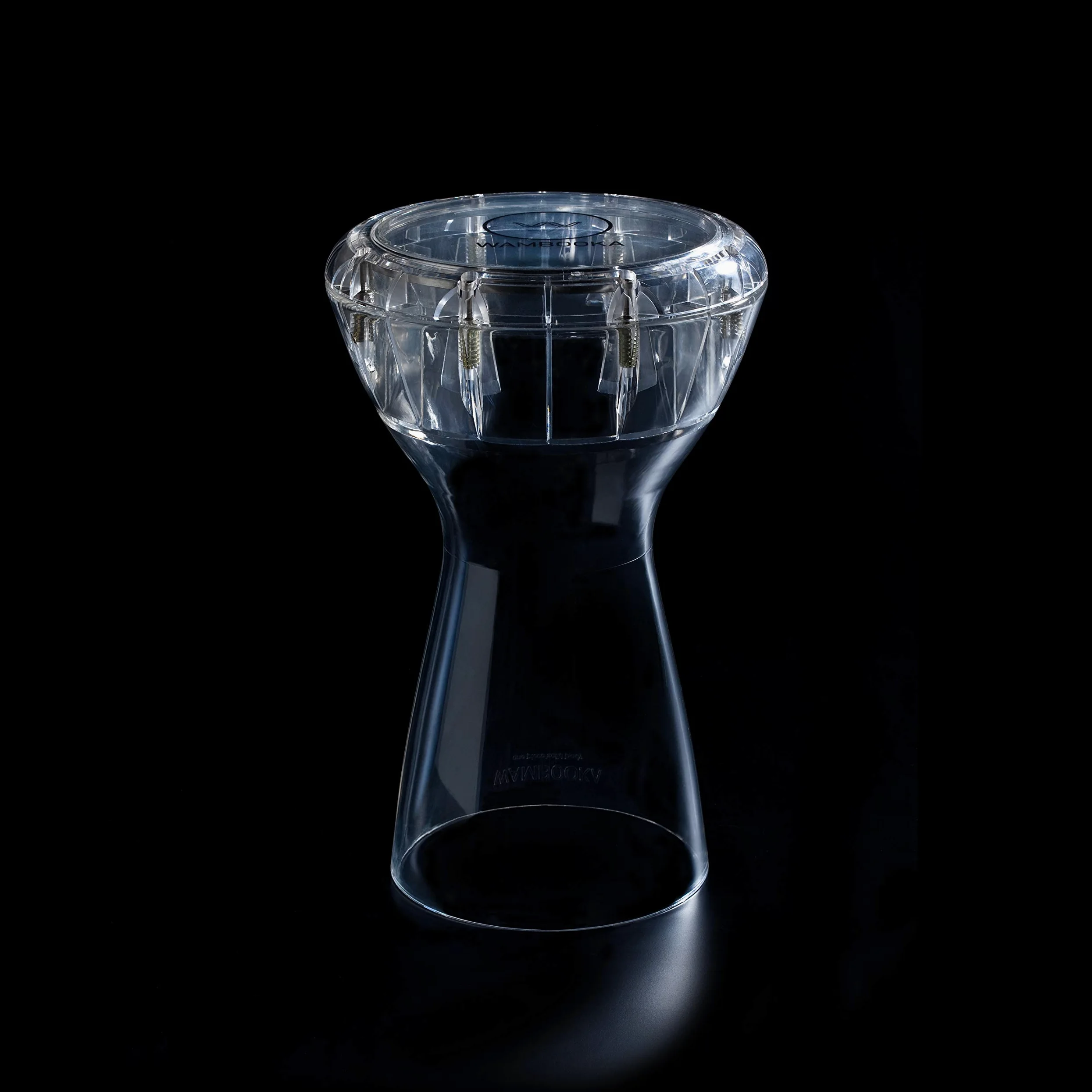 Tambor Darbuka de diamante con cabeza de 8.75 pulgadas, con teclas de afinación de latón y bolsa acolchada de 17 pulgadas de longitud (policarbonato transparente)