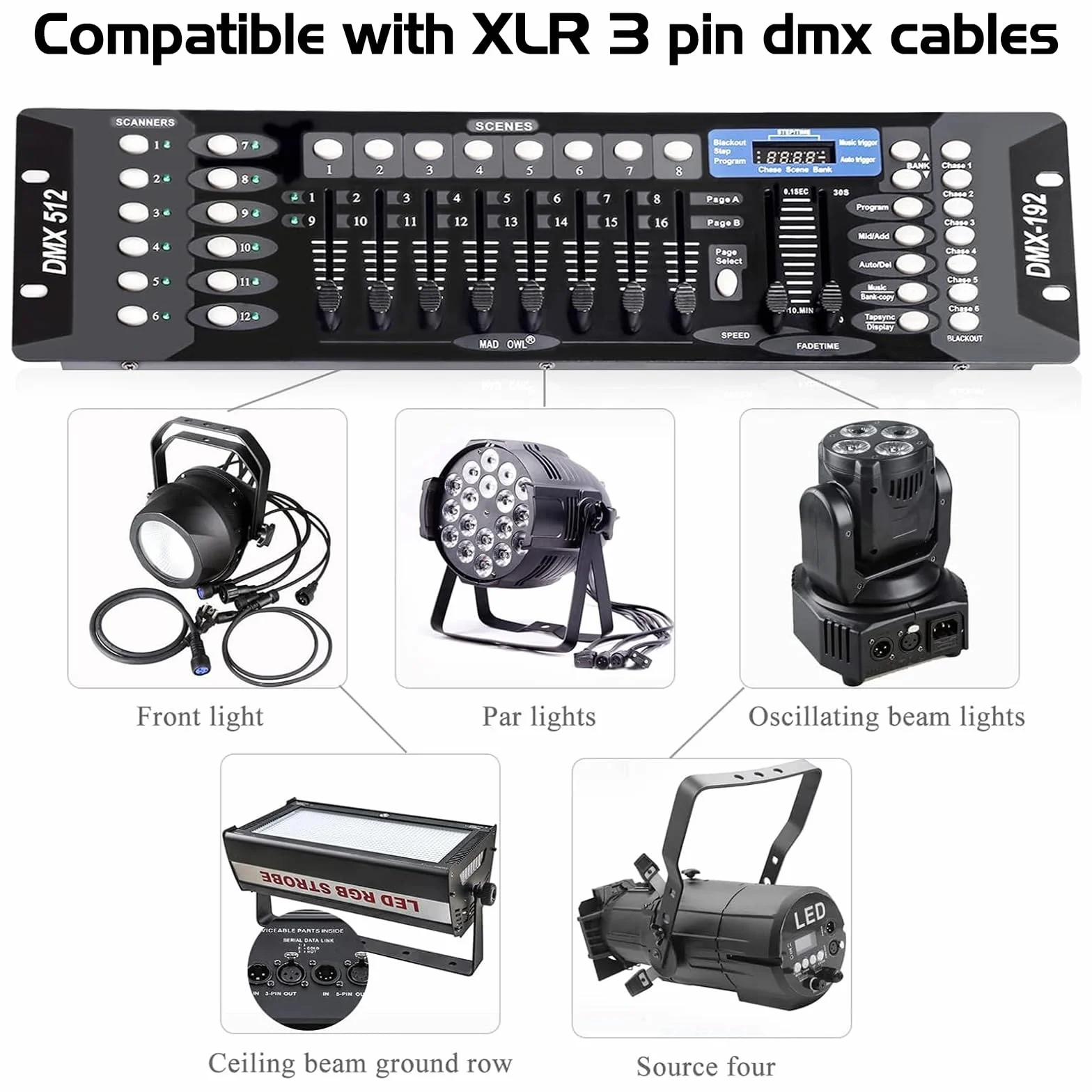 Controlador Dmx 192 Canales Dmx512 Controlador para Iluminación de Escenario, Mezcladores de iluminación Mesa Controladora de Luces Consola Dmx 512, Dmx Console Mesa Luces Dmx Controller Control Board