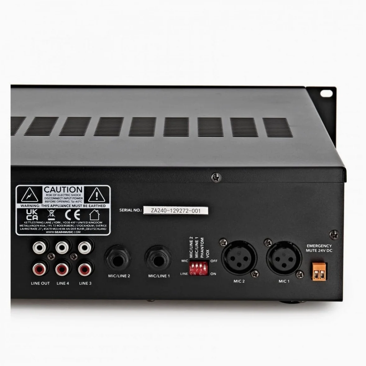 SubZero Amplificador de línea multizona de 240W con Bluetooth 100V
