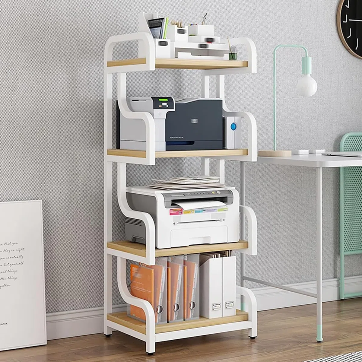 Mueble Equipo HiFi, Mueble HiFi, Estante De Gabinete De Torre Multimedia, De Componentes Estéreo Gabinete De Audio HiFi, para Sala De Estar Estudio De Grabación(White,60x132cm/23.6x52in)