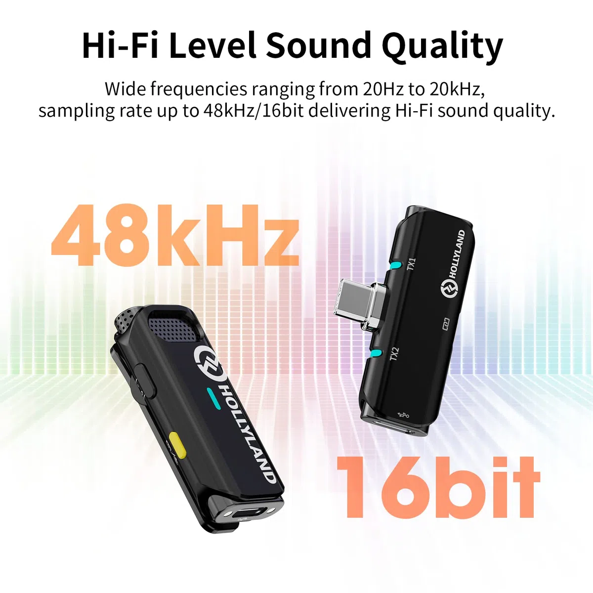 Hollyland Lark C1 Micrófono de Solapa Inalámbrico Tipo C, Plug&Play, Grabación Mientras Está Cargando, 2.4GHz Dual-Channel Solapa Mic para Movil, Youtube TikTok Entrevista, 2TX+1RX+Estuche de Carga