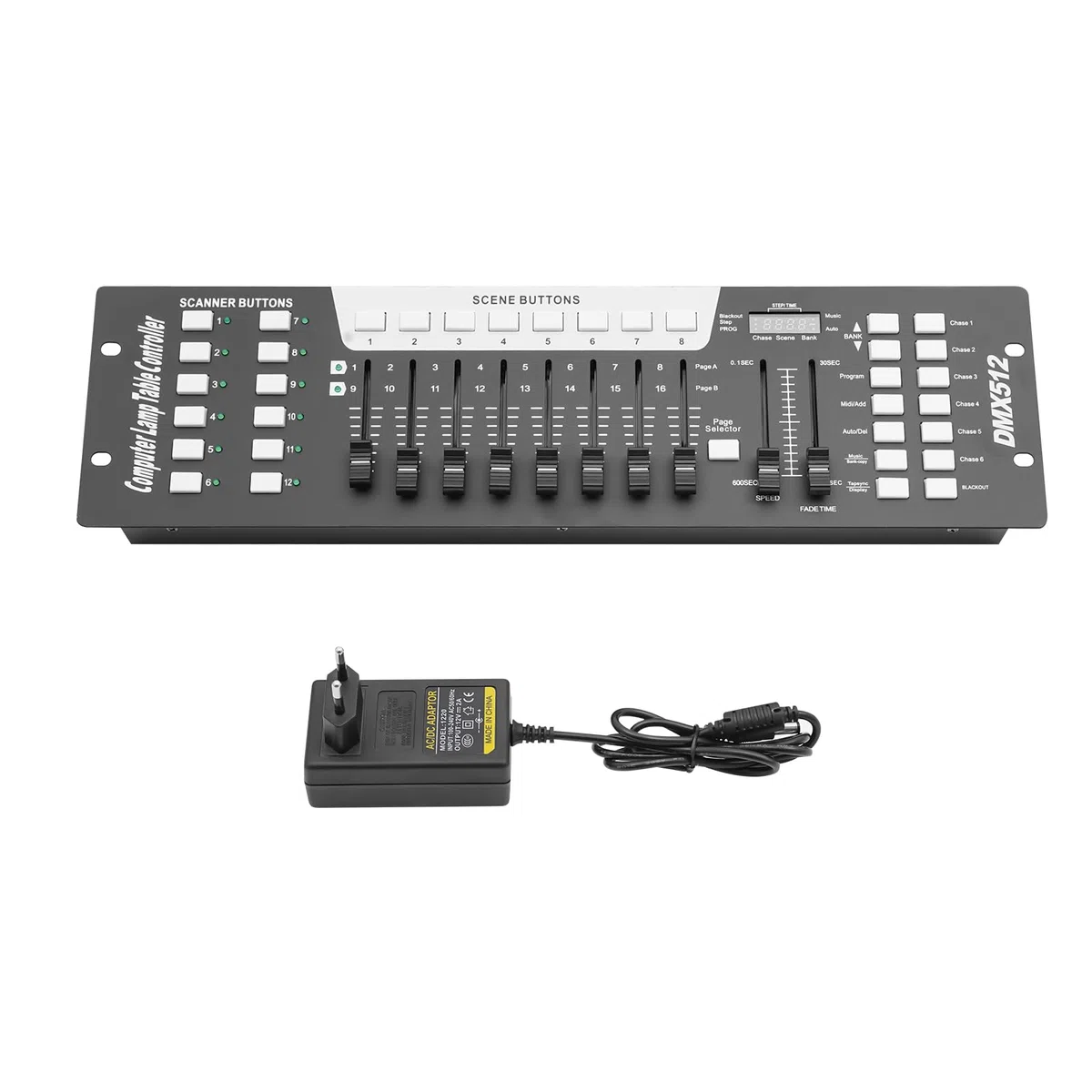 Controlador 192 DMX+MIDI Iluminación Reproducible LED Controlar 12 Dispositivos con 16 Canales 240 Conjuntos Escenas Predefinidas 6 Programas Predefinidos Programables para DJ, Escenas