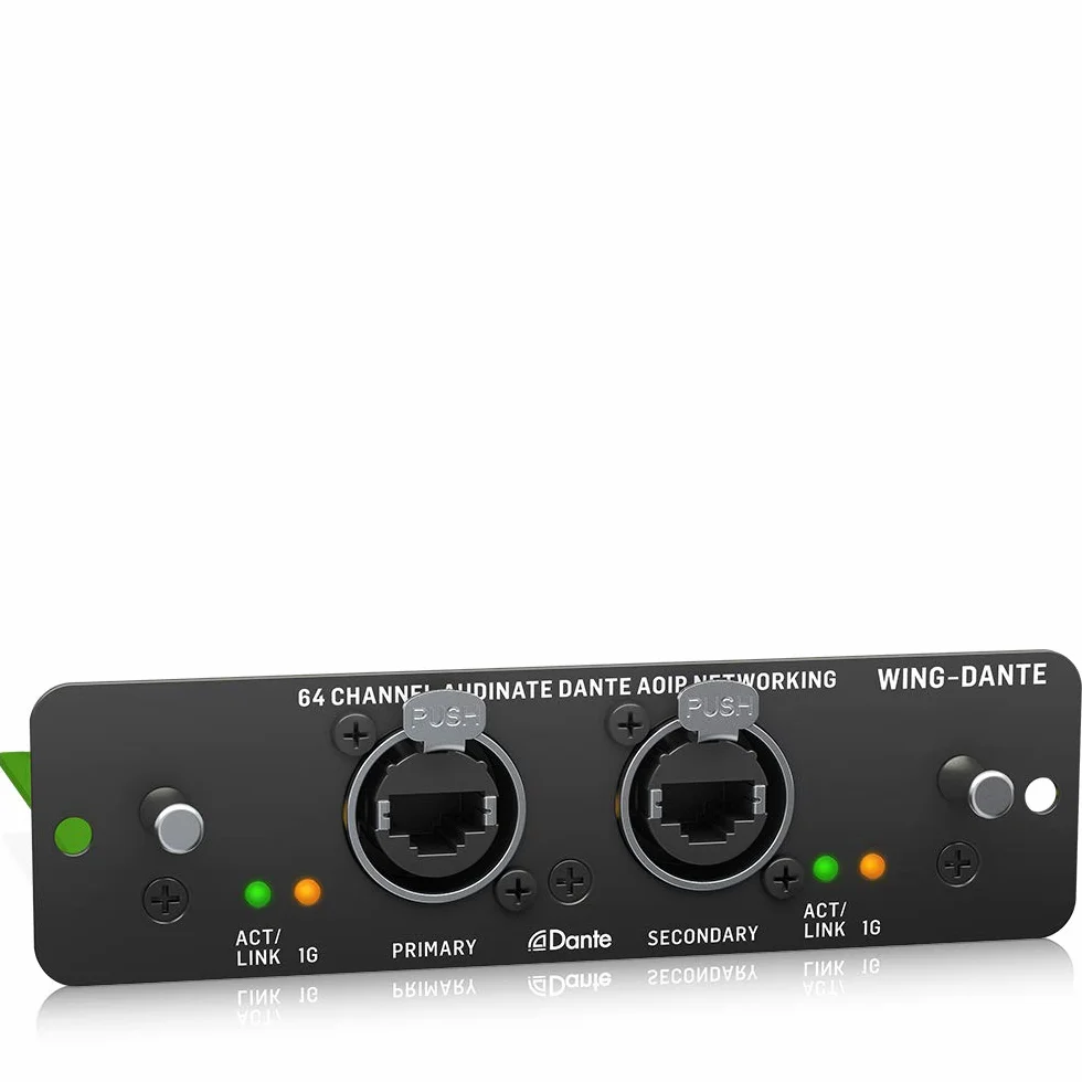 Behringer WING-DANTE WING Tarjeta de expansión para 64x64 canales Audinate Dante AoIP Networking