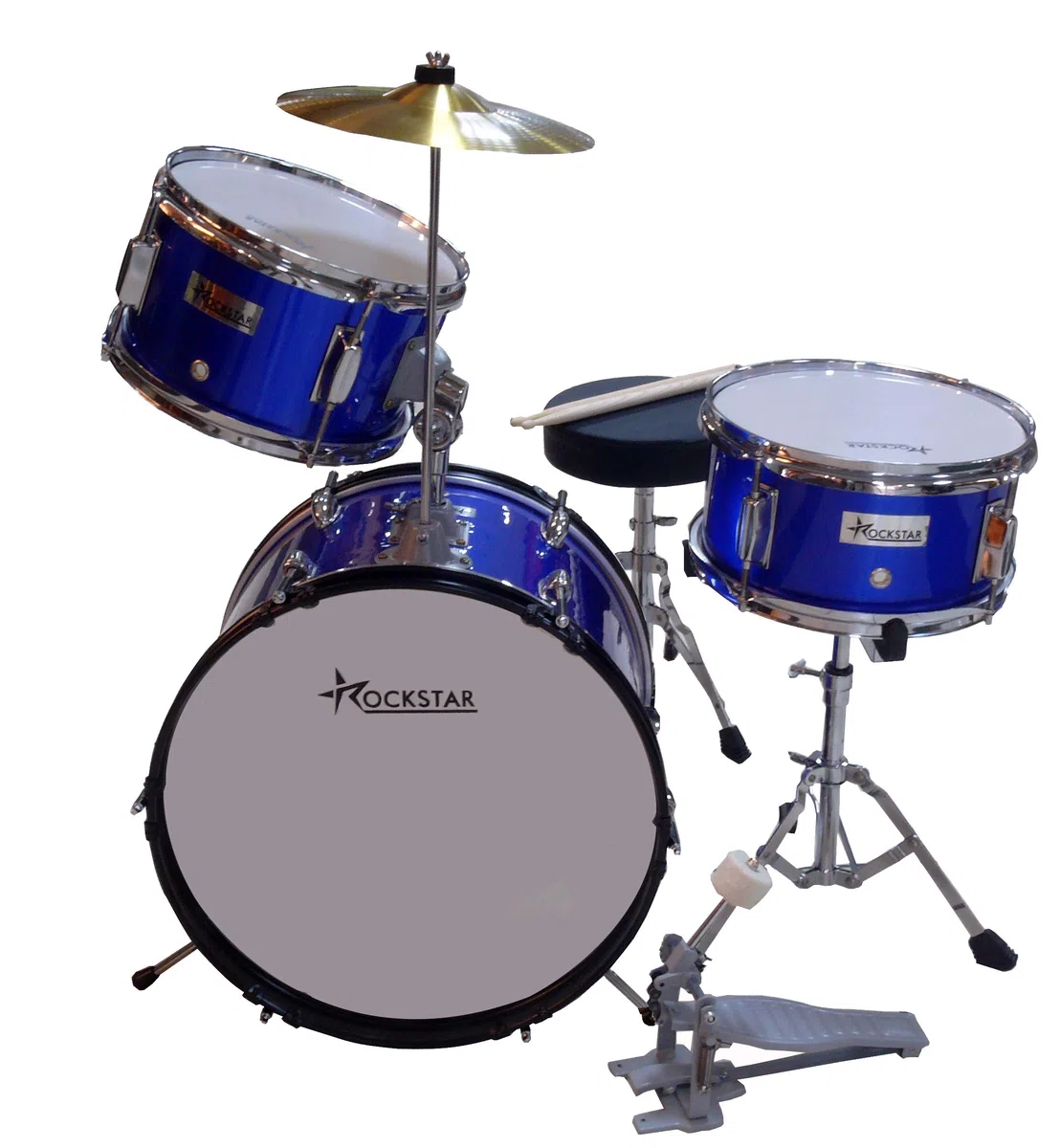 Bateria Infantil para niños de madera Rockstar GC1042BL azul metalizado