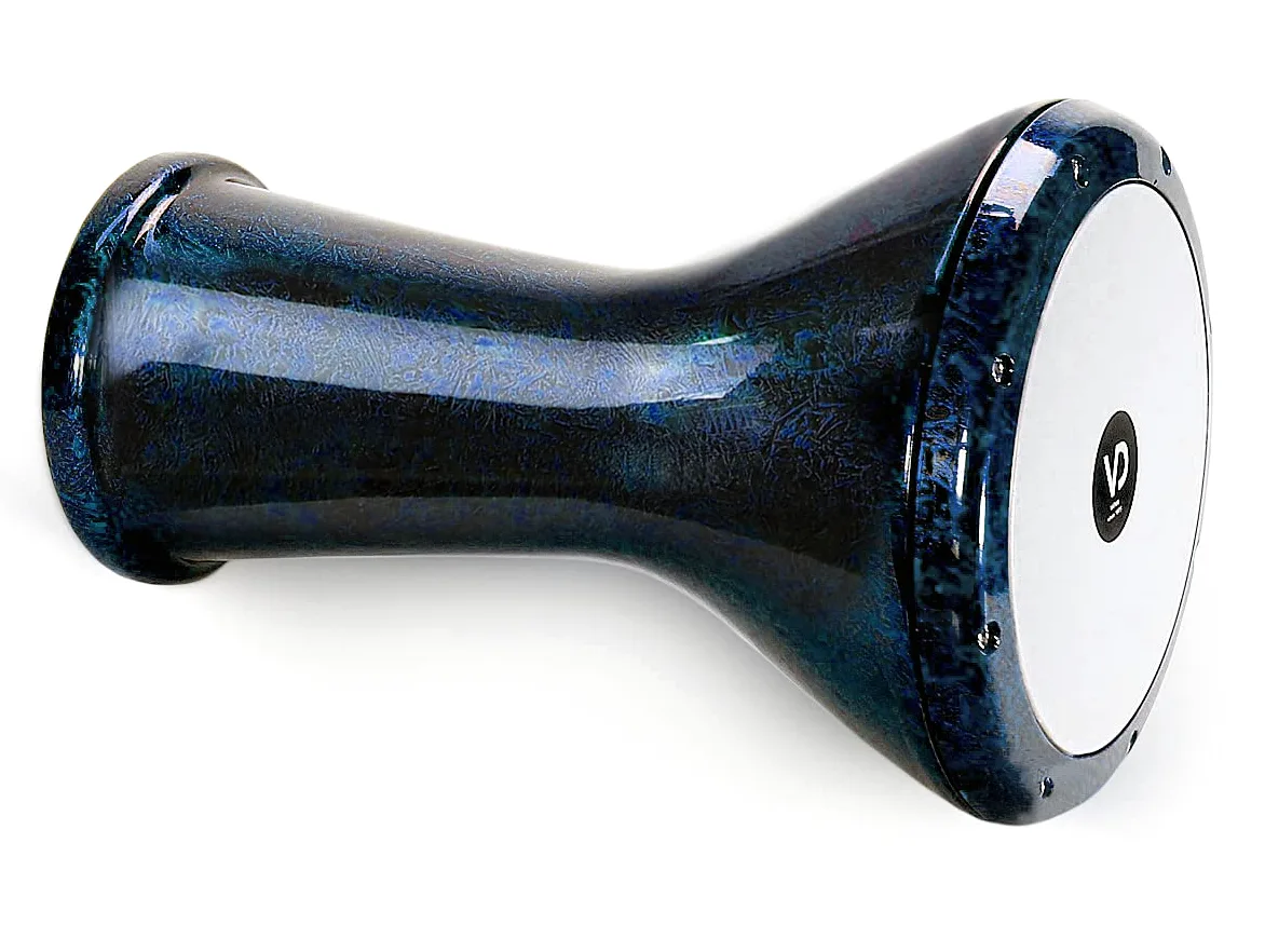 Vatan 3022-B Profi Solo Darbuka - Tambor de mano (aluminio fundido, efecto perla, con accesorios), color azul
