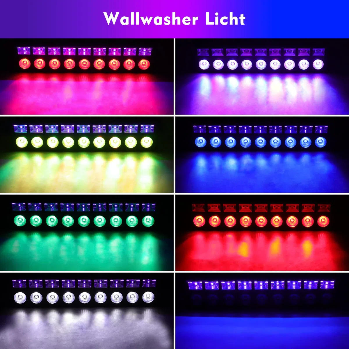 LED Wallwasher 63W RGBW UV, Barra de Luz DMX Con Efectos Para Fiestas, Escenario, Navidad, Halloween, DJ, Club Nocturno y Bodas (1pcs UV+RGBW)