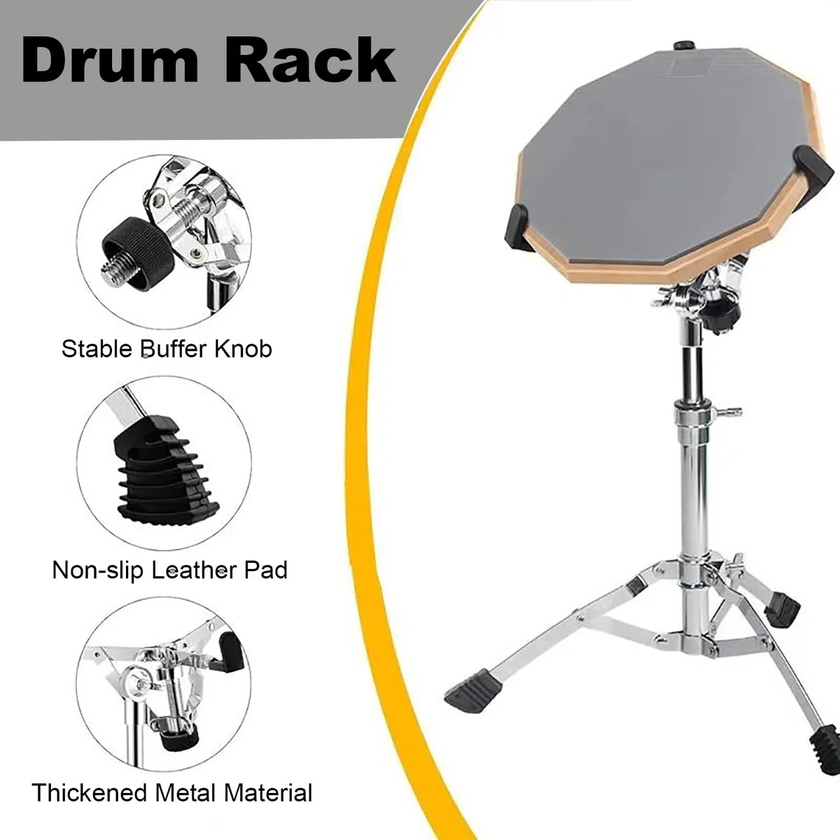 Caja Sorda Tambor，Drum Pad，Kit de Entrenamiento de Batería ，Allenamento Batteria Silicona 12"para Adultos con Soporte de Caja Doble cara Baquetas Bolsa，30,5 cm, Silencio de Doble cara