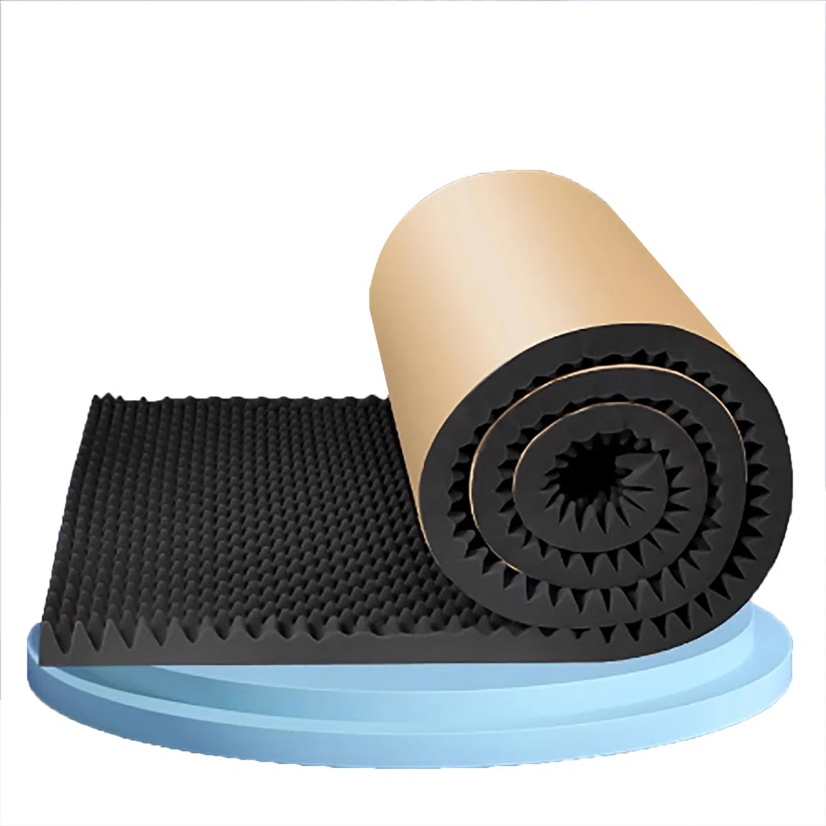 Paneles de espuma acústica autoadhesiva 20mm grosor, Material insonorizante para paredes estudios grabación KTV cines en casa Absorción de sonido y reducción de ruido(Size:1*10m=10㎡,Color:negro)