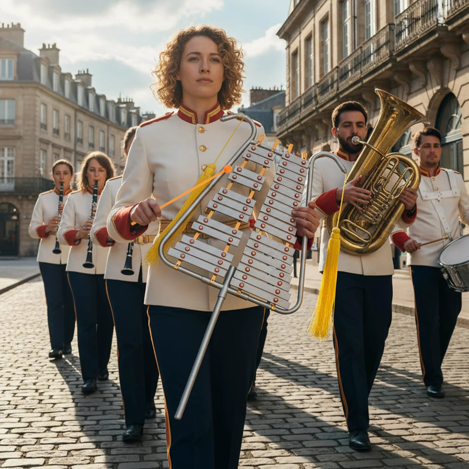 COSTWAY Xilófono Escolarcon Mango Ajustable, Kit de Campana Glockenspiel de 29 Notas para Adultos, 2 Mazos y Cinturón, Instrumento de Percusión Educativo para Principiantes y Profesionales, Plateado