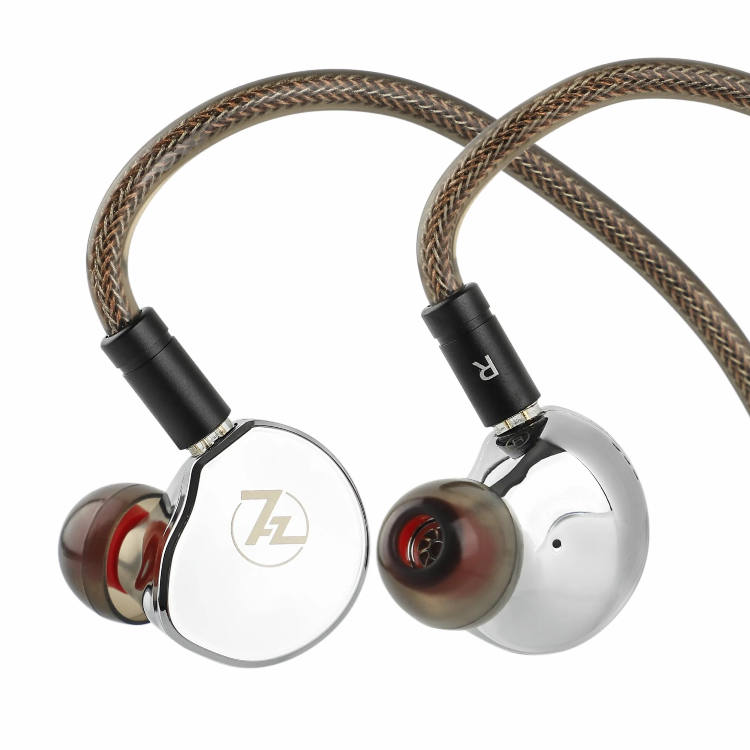 Linsoul 7Hz x Crinacle: Diablo/Divine In Ear Monitor,Auriculares con Drivers Magnéticos Planares de 14,5mm, IEM HiFi con Cable Desmontable de Cobre Monocristalino 2Pin para Audiófilos (Divine, Plata)