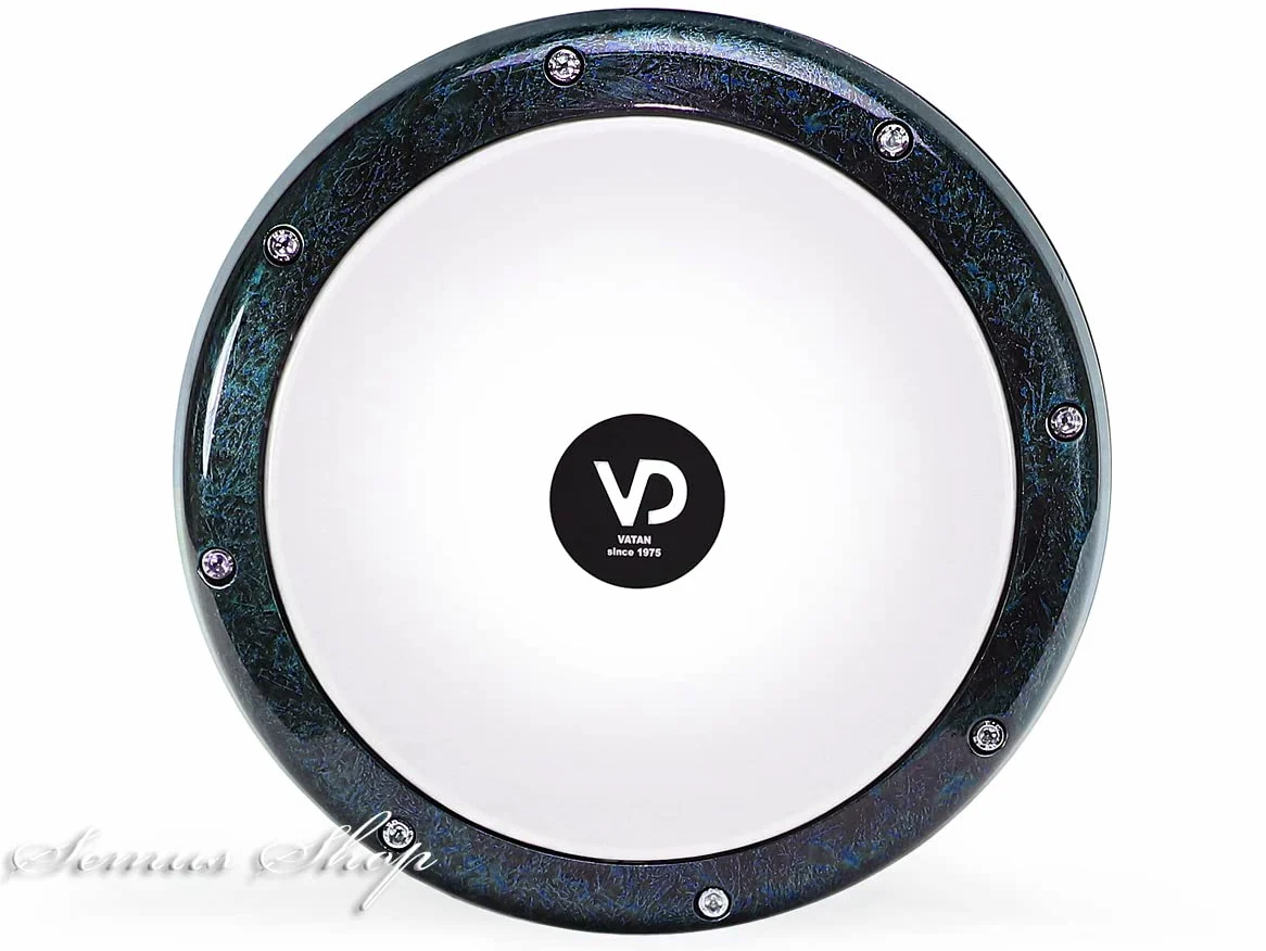 Vatan 3022-B Profi Solo Darbuka - Tambor de mano (aluminio fundido, efecto perla, con accesorios), color azul