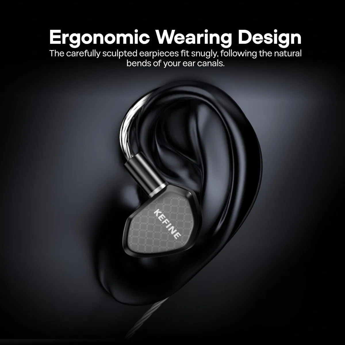 Linsoul Kefine Klean In Ear Monitor,Auriculares con Driver Dinámico Diafragma DLC 10mm,Audífonos para Juegos,Boquillas Reemplazables,Cable Plateado Desmontable para Audiofilos(Sin Mic 3.5mm)