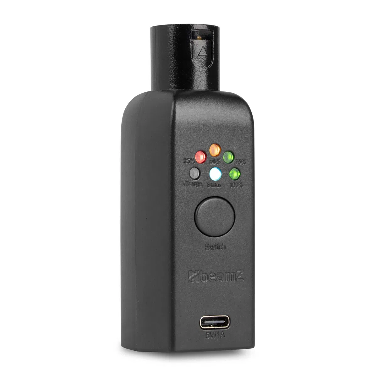 BeamZ WD1M-5 + WD1F-5 + WCS1 – Pack DMX inalámbrico 1 transmisor, 7 receptores y estación de carga para 8 dongles EazyLink batería USB-C iluminación DJ escenario sin cables, color negro