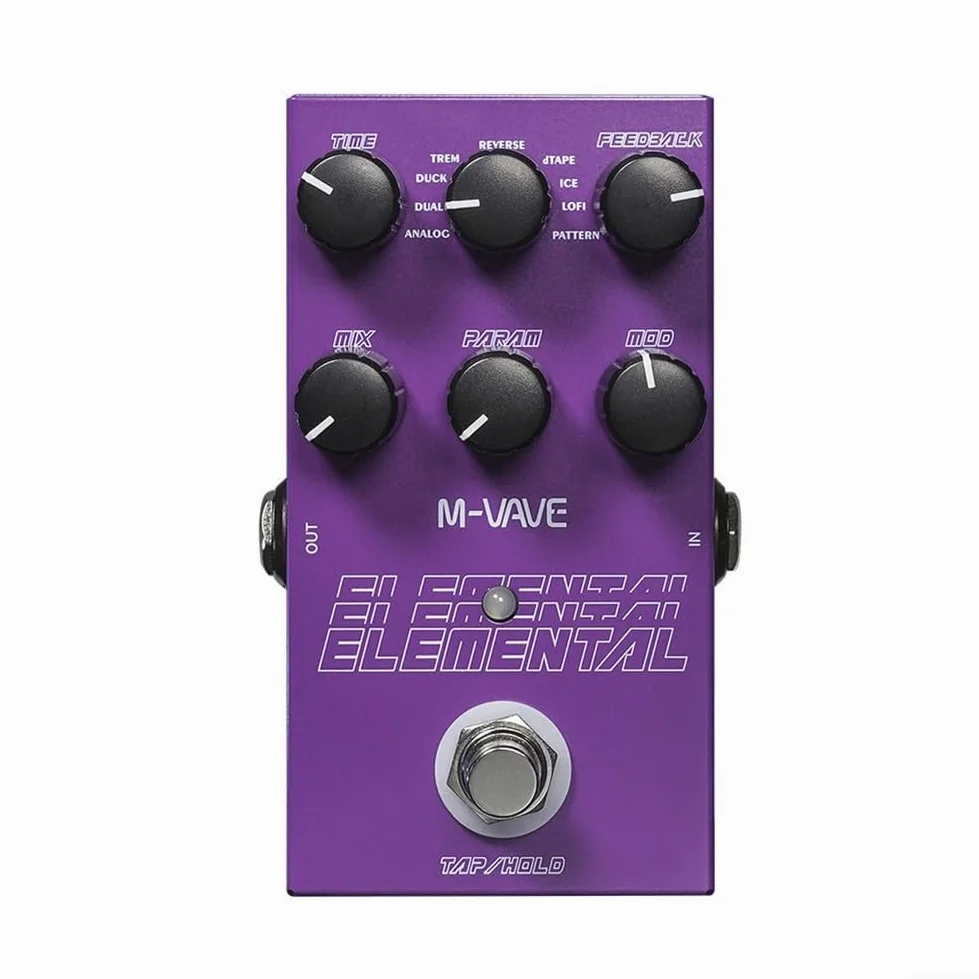 Pedal de efectos de bajo de guitarra de retardo y reverberación, pedal de retardo digital, pedal elemental para M-vave 9 diferentes efectos de guitarra Supporr para TAP