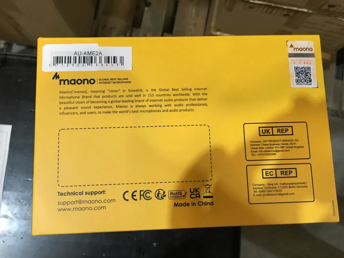 MAONO AME2A - Interfaz de audio USB-C AME2A, efectos integrados, entrada XLR e Inst, micrófono incluido