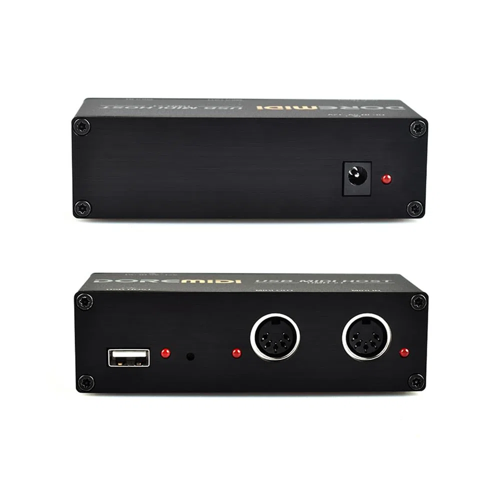 HUIOP Caja de Host USB Midi de Alta Velocidad Caja Midi de 16 Canales 1 Entrada 1 Salida Aplicable a Teclado Midi Tubo de soplado eléctrico Tambor eléctrico Convertidor USB a Midi Interfaz Midi