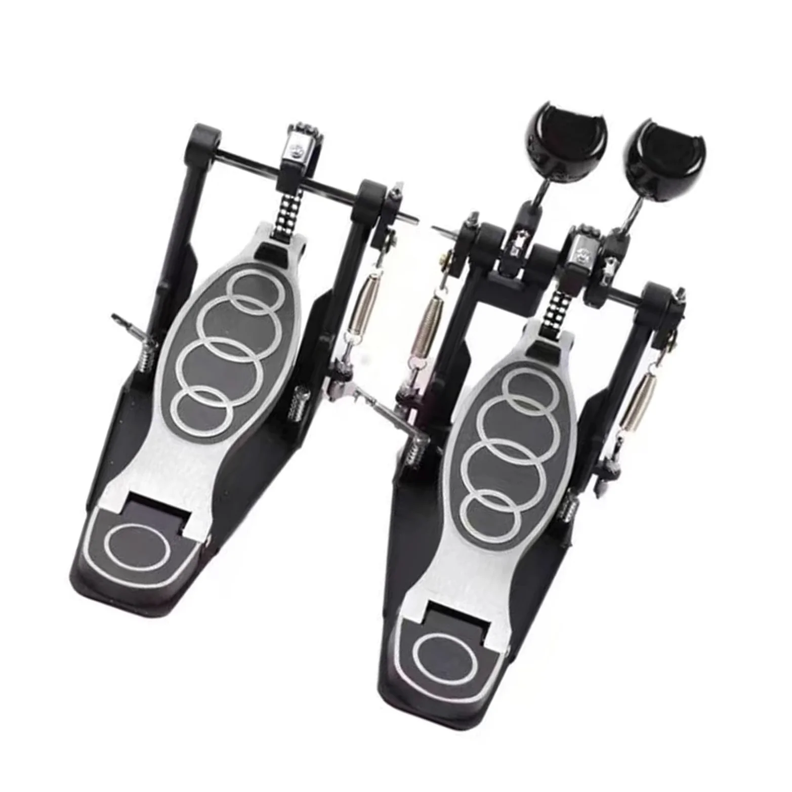 Tyenaza Pedal de Tambor Doble, Pedal Doble Bombo Bateria, Pedal de Bombo con Doble Cadena, Patada de Pie de Tambor Profesional de Aluminio y Zinc, para Juego de Tambor y Batería Electrónic(Pedal)
