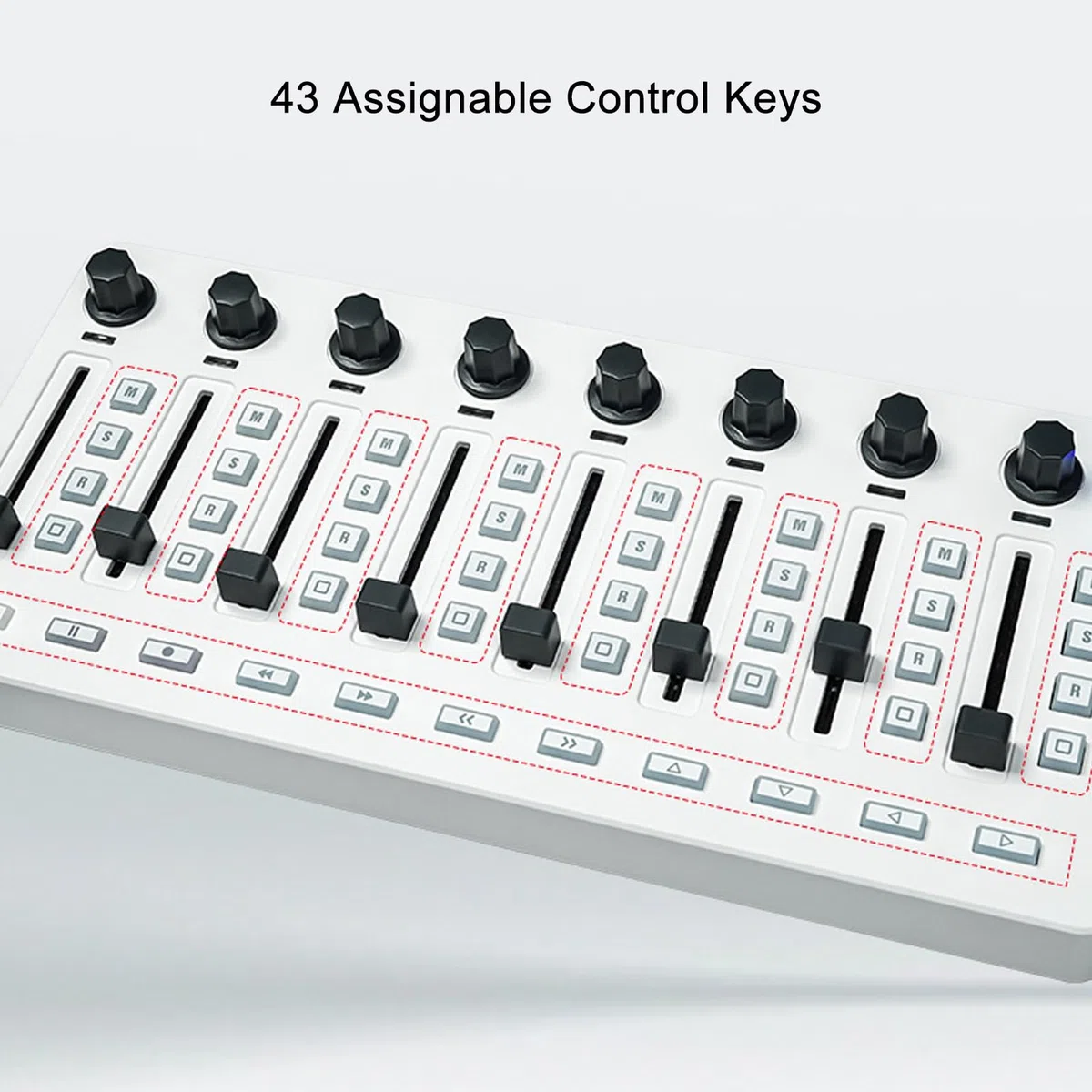 Mezclador de controlador MIDI profesional con Bluetooth USB Conectividad 8 Botones Push 43 Teclas de control 8 Perillas portátiles de producción de música portátil para estudio