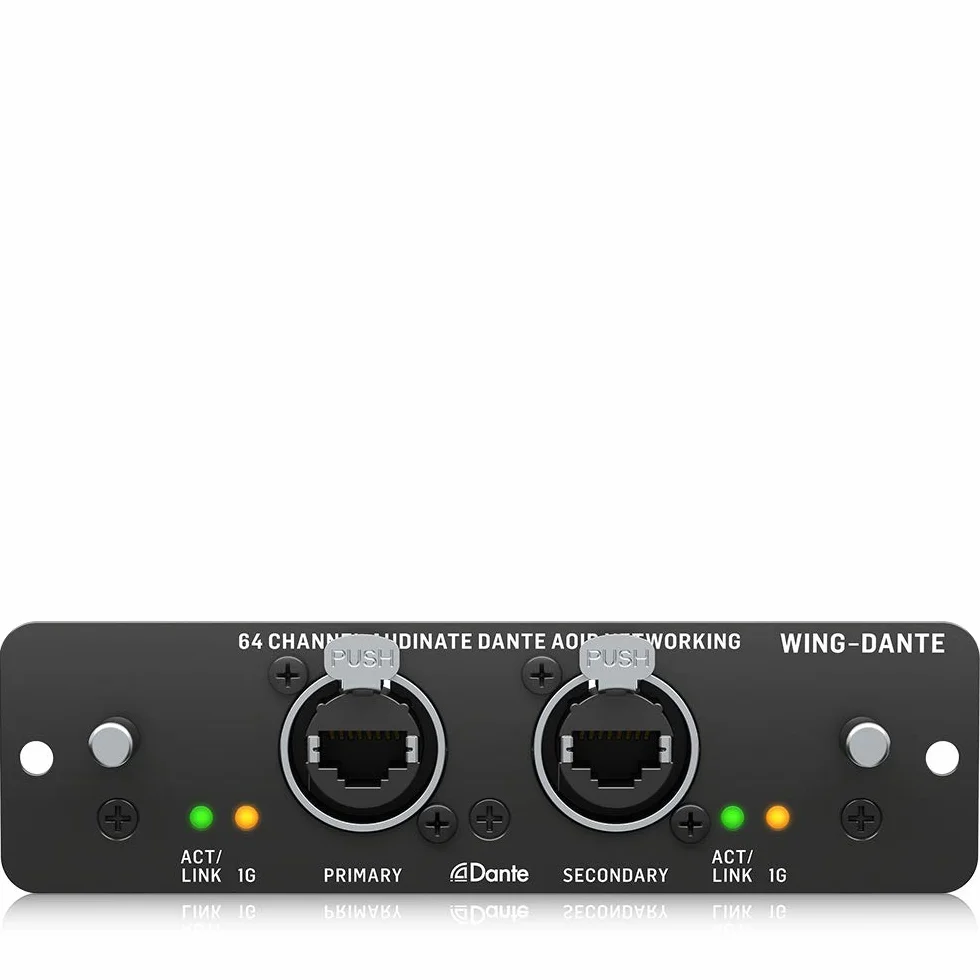 Behringer WING-DANTE WING Tarjeta de expansión para 64x64 canales Audinate Dante AoIP Networking
