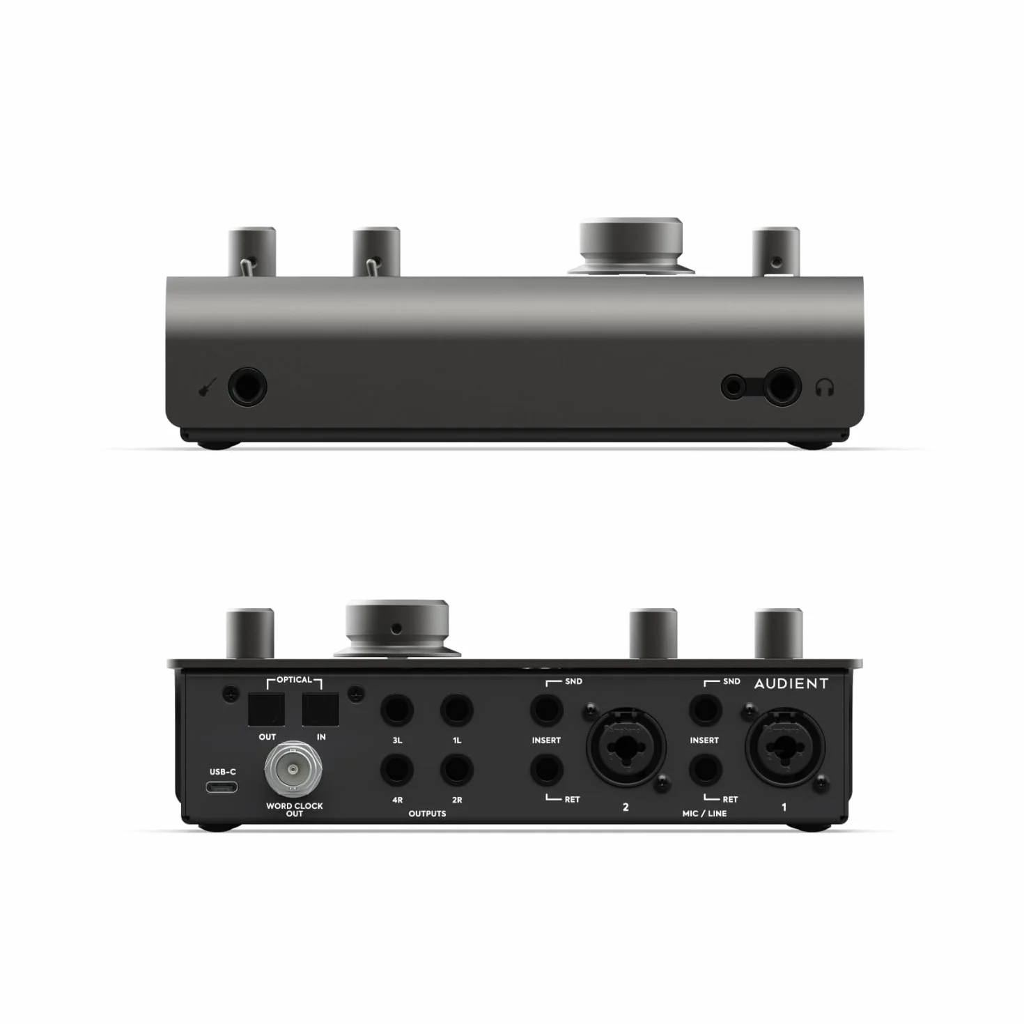 Interfaz de audio Audient iD24, 2 preamplificadores de micrófono de clase A (interfaz de audio USB-C de alto rendimiento, bucle de retorno de audio, 2 salidas de auriculares)