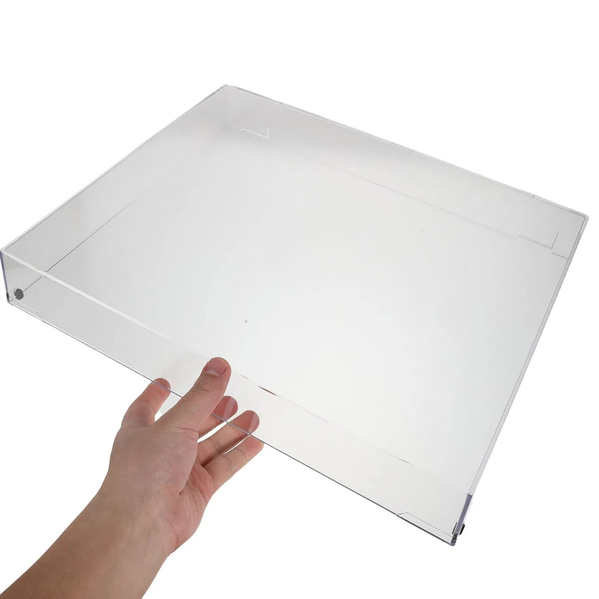 COHEALI Cubierta Antipolvo Acrílica Transparente para Tocadiscos 416.5x340x60 Mm, Funda Protectora Rectangular para Platos Giratorios, Protección contra Polvo y Arañazos para Equipos