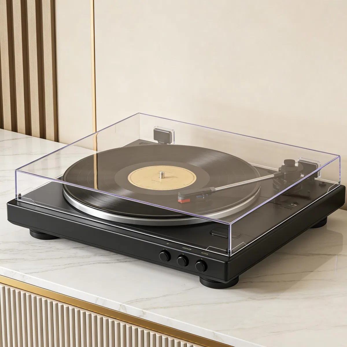 COHEALI Cubierta Antipolvo Acrílica Transparente para Tocadiscos 416.5x340x60 Mm, Funda Protectora Rectangular para Platos Giratorios, Protección contra Polvo y Arañazos para Equipos