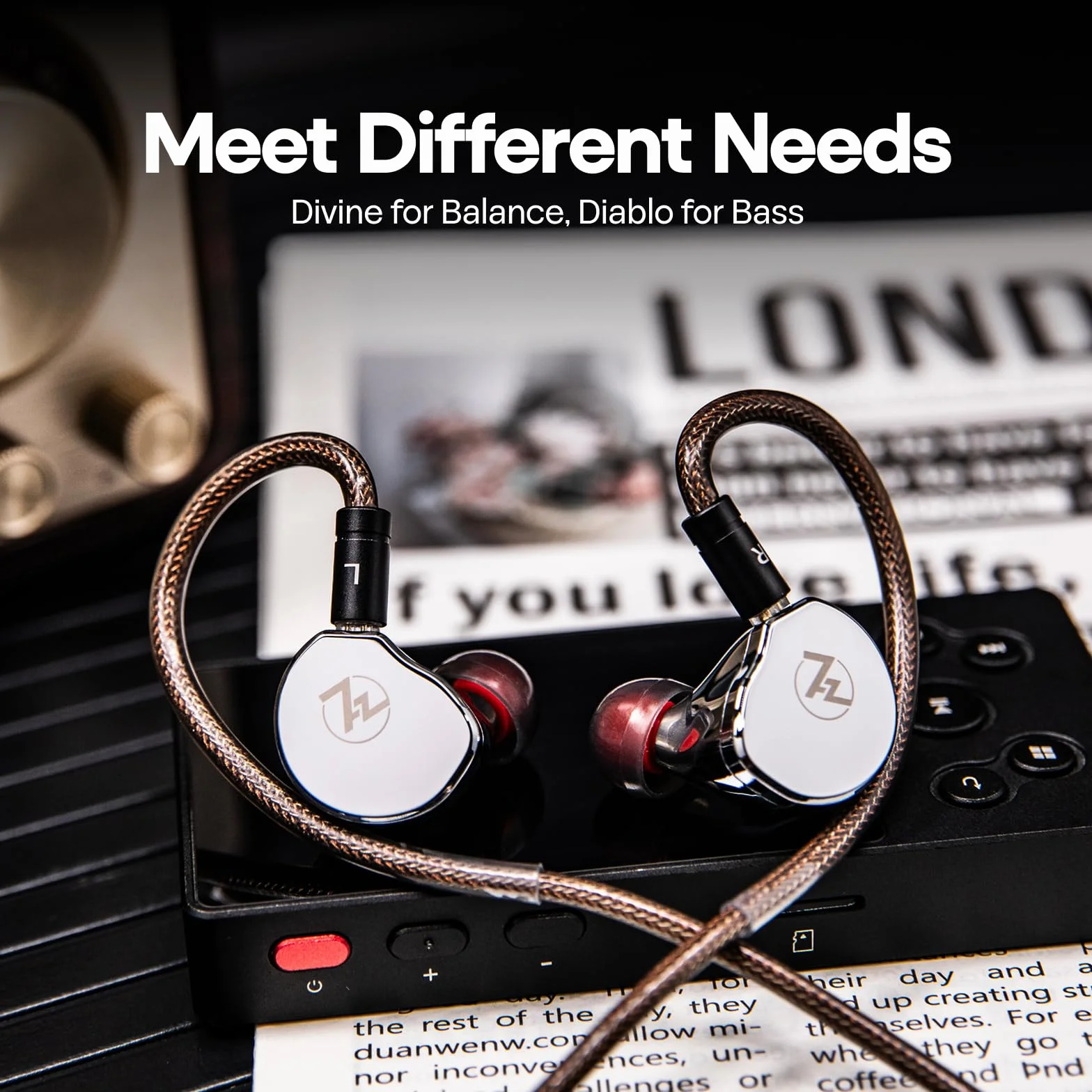 Linsoul 7Hz x Crinacle: Diablo/Divine In Ear Monitor,Auriculares con Drivers Magnéticos Planares de 14,5mm, IEM HiFi con Cable Desmontable de Cobre Monocristalino 2Pin para Audiófilos (Divine, Plata)