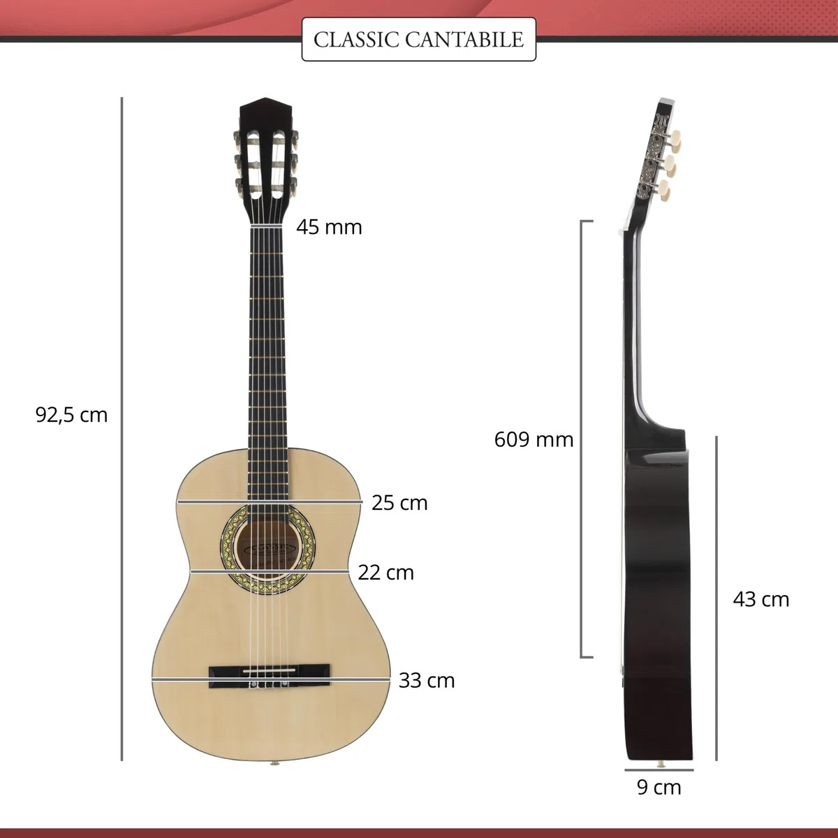 Classic Cantábile Acoustic Series Guitarra Clásica AS-851 3/4