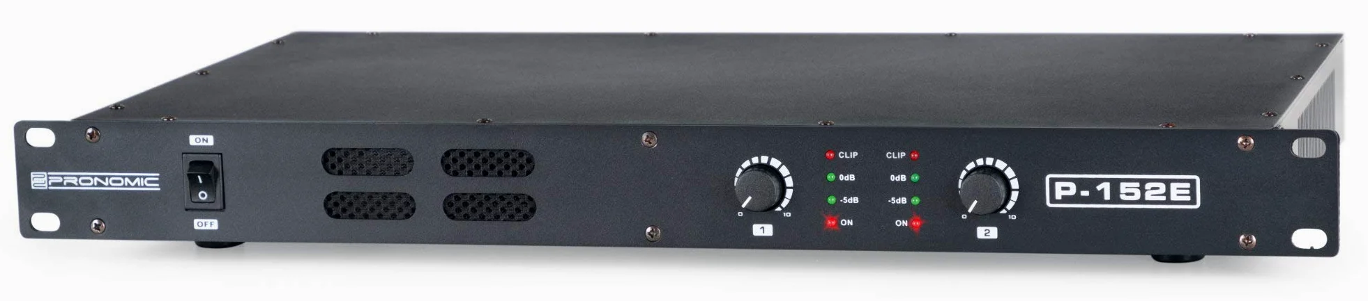 Pronomic P-152E MKII Etapa de Potencia - Etapa de Potencia de 2 Canales - Potencia RMS/4 Ohm: 2x 150 Vatios - Especialmente adecuada para uso como monitor o en estudio/HiFi - 1HE - Negro