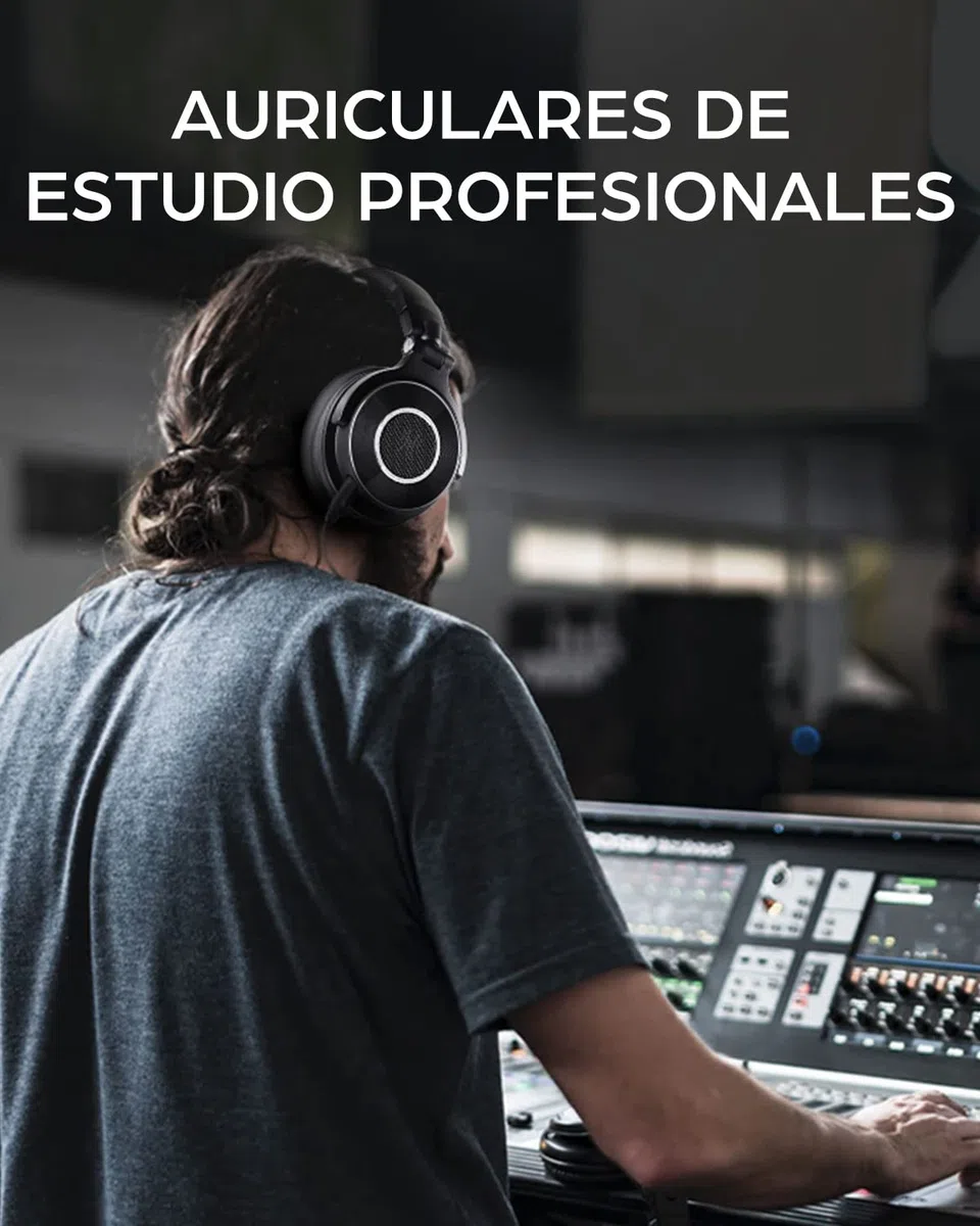 OneOdio Monitor 60 - Auriculares Profesionales de Estudio, Cascos Hi-Res con 50mm Controladores, Audífonos Cerrados con Cable Desmontable (3,5 mm / 6,35 mm) para DJ, Podcast, Grabación, Móvil, PC