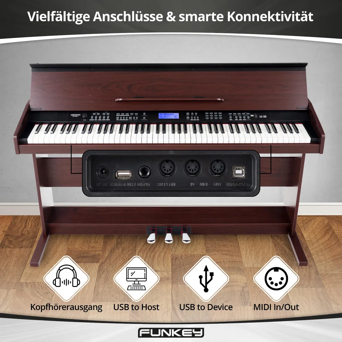 FunKey DP-88 II piano digital marrón