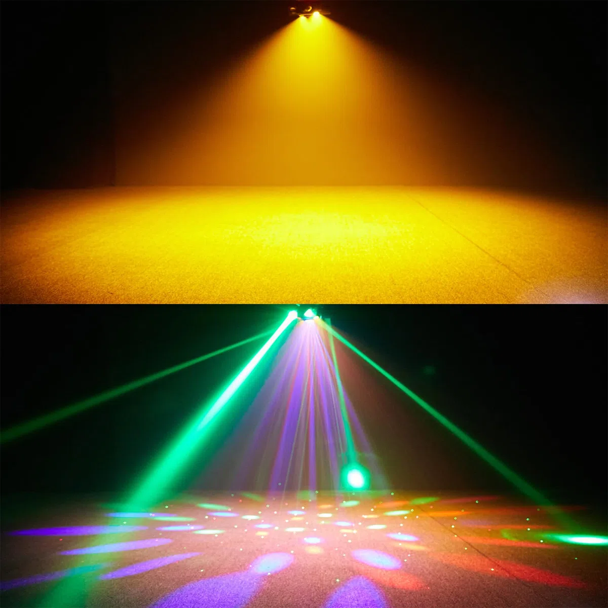 Luces de DJ de cabeza móvil de 4 brazos, luces de fiesta para interiores con control remoto de 120 W RGBW 4 en 1, luz LED DMX512 y luz de discoteca giratoria activada por sonido