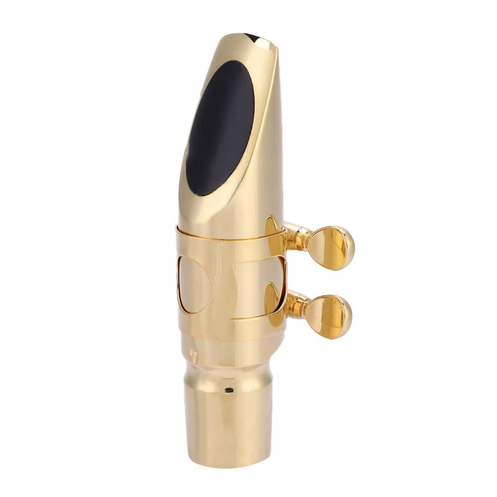 Boquilla de Saxofón 7C, Eb Alto Sax Saxofón Boquilla Metal con Cap Pads Instrumentos musicales Accesorio