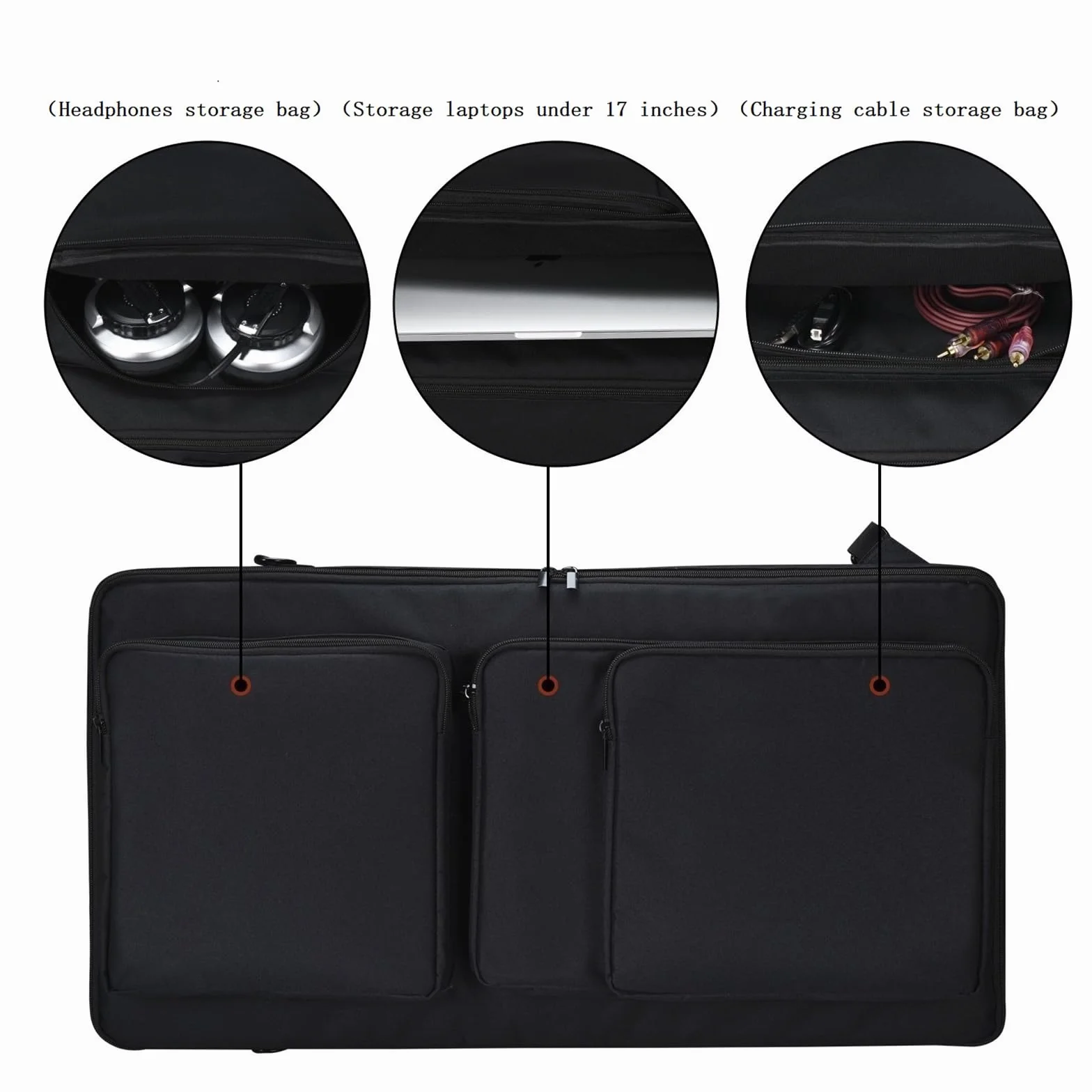 Portátil Controladores de DJ Estuche de Viaje Bolsa de Hombro Mochila Fundas para Pioneer DJ DDJ-FLX6/DDJ SX SX2 SX3 Controladores de DJ,Auriculares,Tableta,Cable,Cargador,Accesorios(Negro)