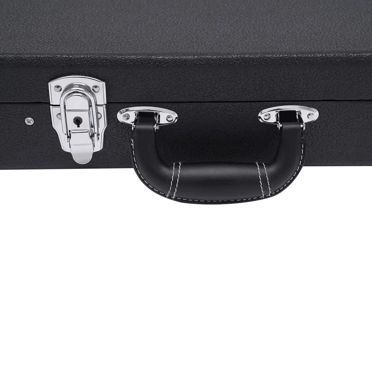 Funda rígida para guitarra eléctrica, color negro, funda rígida rectangular con llave, estuche de transporte para la mayoría de guitarras eléctricas, como clase ST, Tele, Fender y Ebenezer