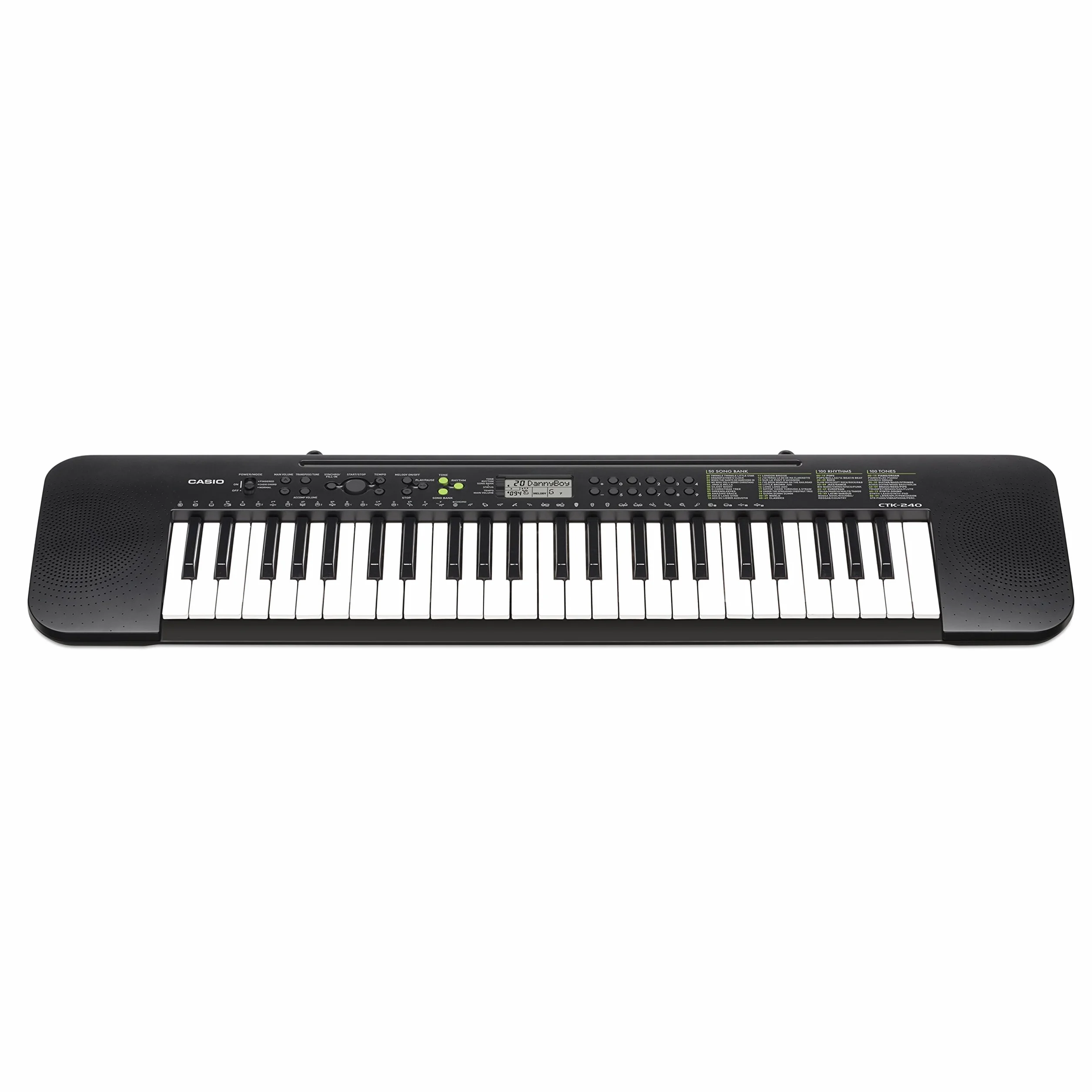 Casio CTK-240 - Teclado de acompañamiento con altavoces, acabado en negro
