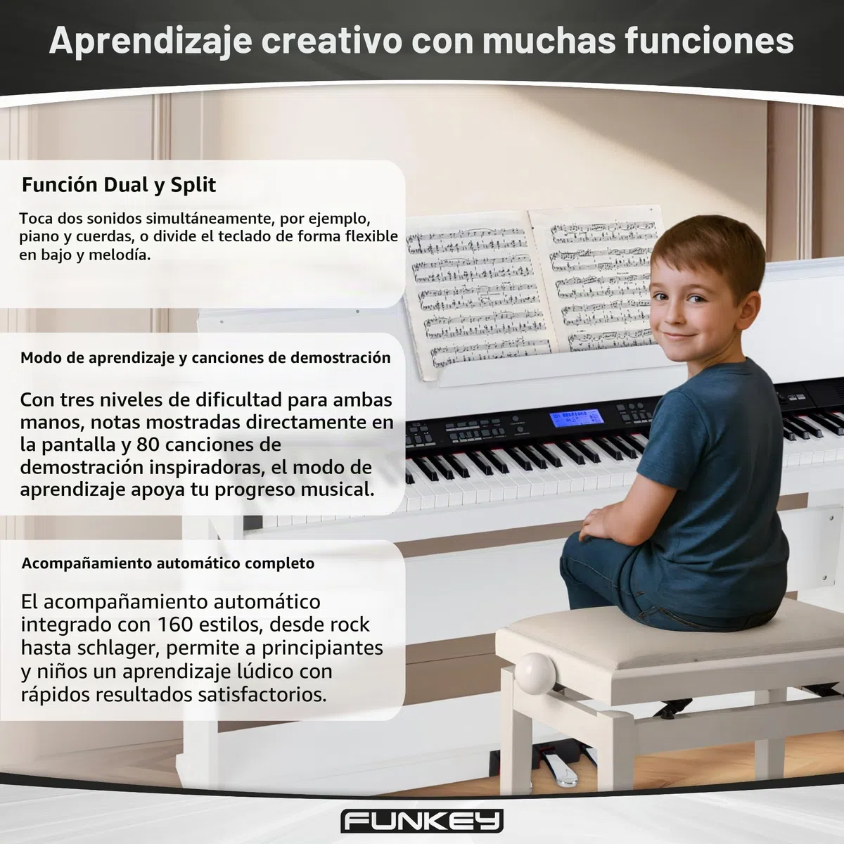 FunKey DP-88 II piano digital blanco