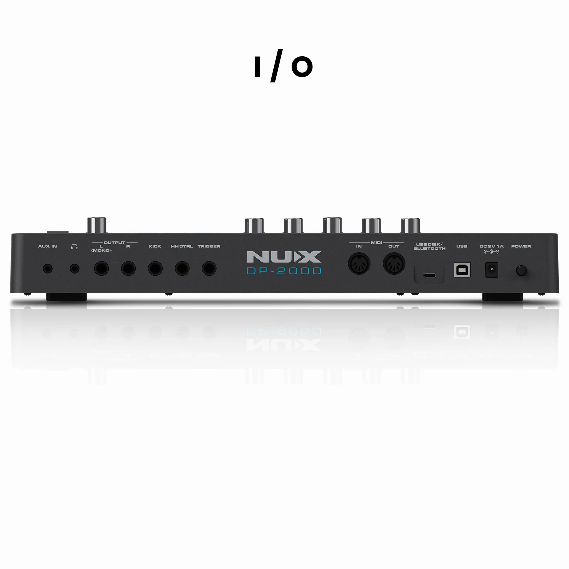 NUX DP-2000 Almohadilla de percusión independiente sensible a 8 velocidades con luces LED, interfaz interactiva de interfaz de usuario, seis efectos integrados y función Wavimport