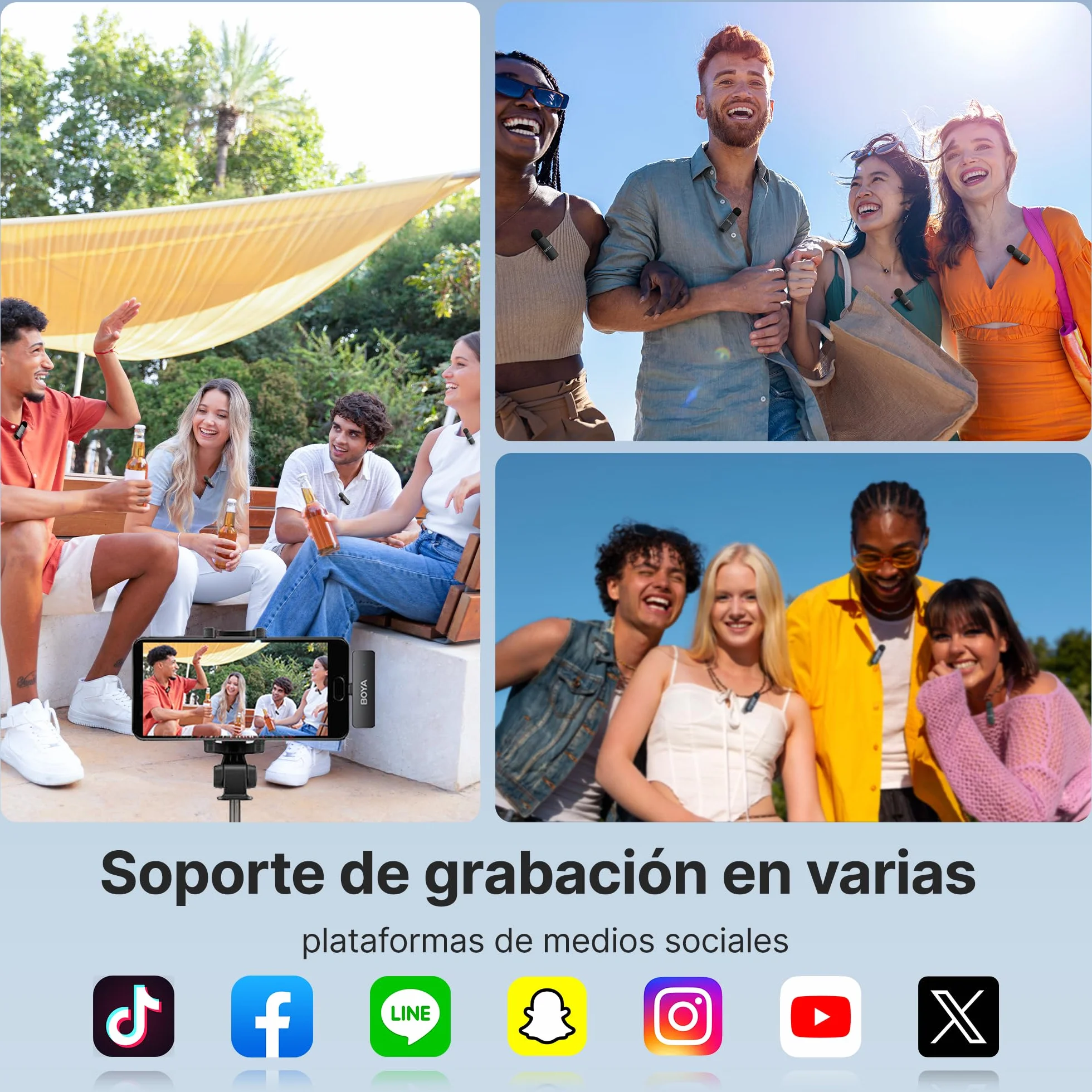 BOYA BY-V4U - Micrófono inalámbrico Lavalier para iPhone 15, Android Tipo C, teléfono Inteligente, micrófono de Solapa inalámbrico con Clip para grabación de Video, Podcast, entrevista, transmisión