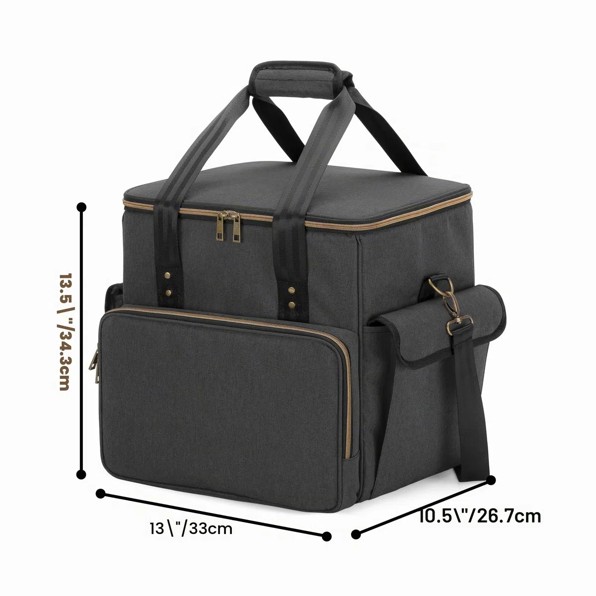 Trunab Bolsa de Discos de Vinilo Nailon Impermeable Ligero Robusto Gran Capacidad Compatible con 60 Discos, Bolsa Mejorada Ideal para Llevar su Disco de Vinilo LP con Correa para el Hombro y Asa